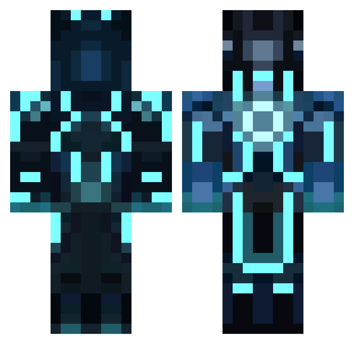 UNSHODCRIB Minecraft skin, front and back view