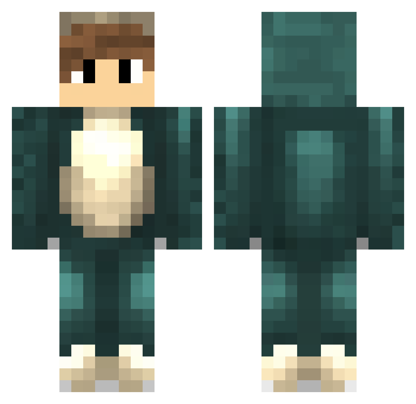 zRennox Minecraft skin, front and back view