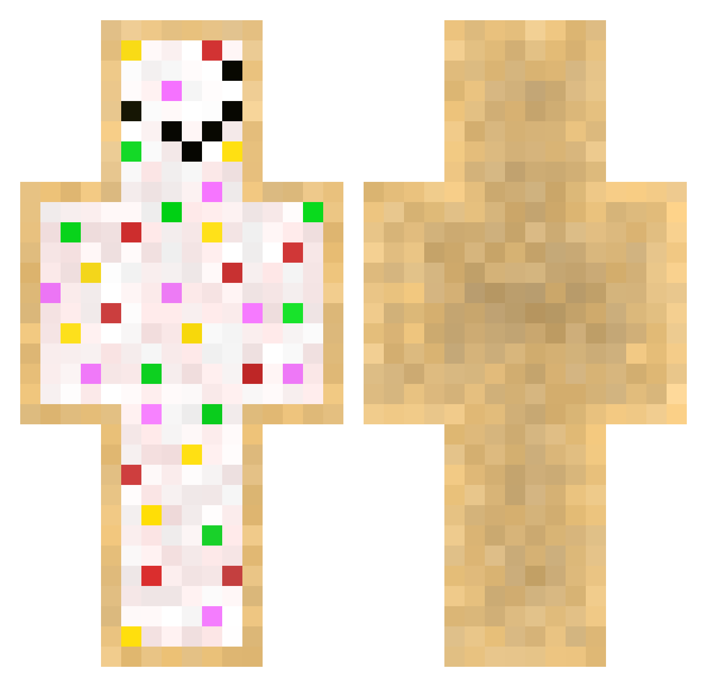 syer1al Minecraft skin, front and back view