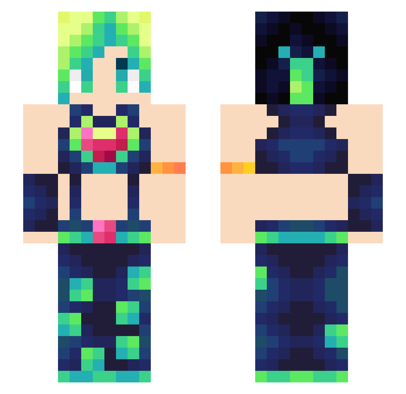 TeddyBear935 Minecraft skin, front and back view