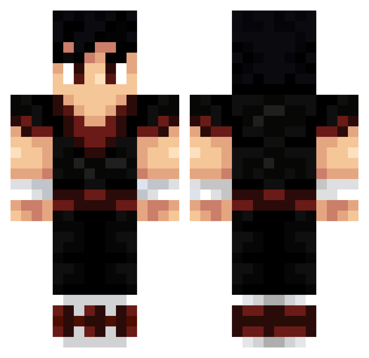 Spines Minecraft skin, front and back view