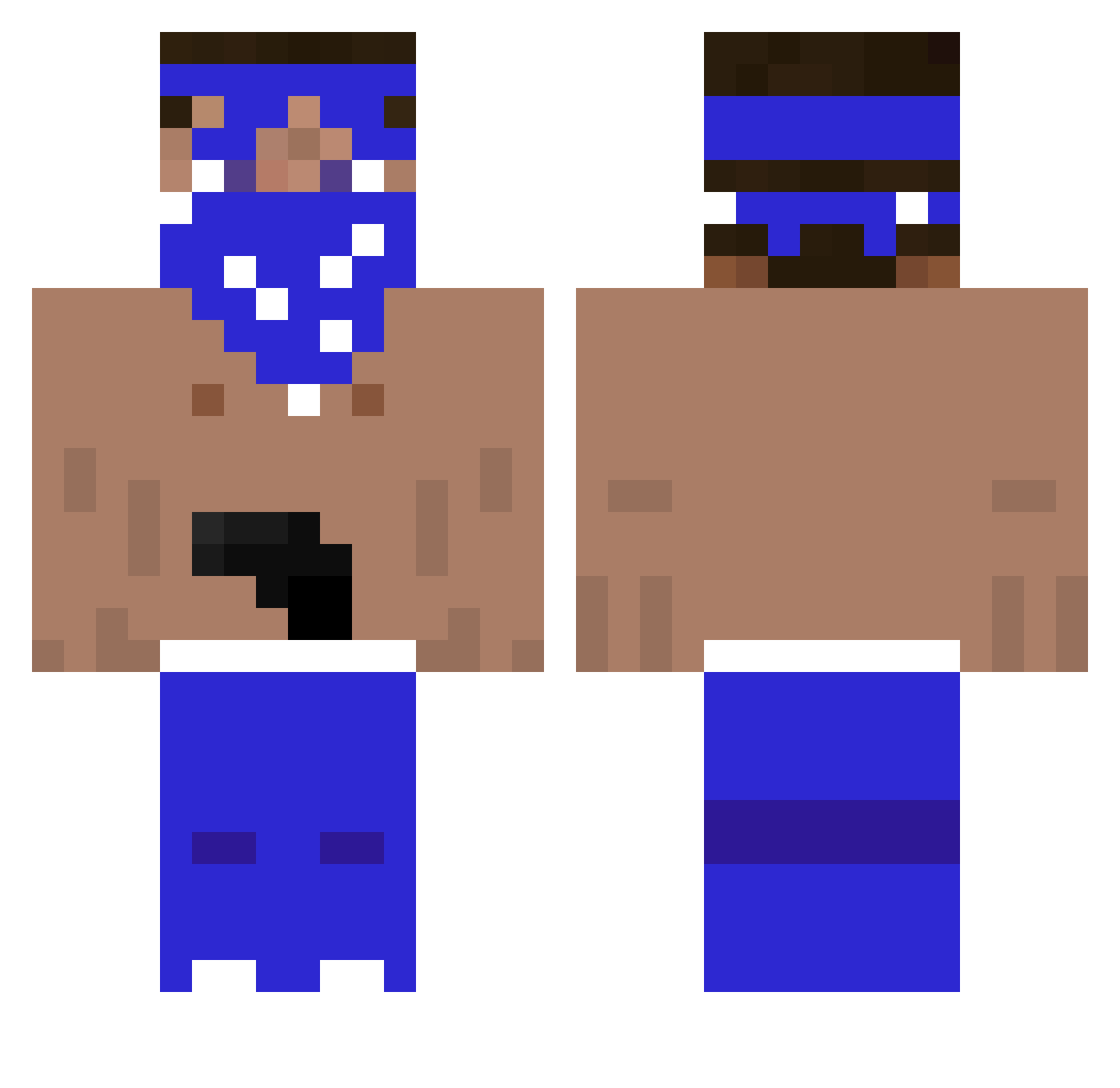 AisPat16 Minecraft skin, front and back view