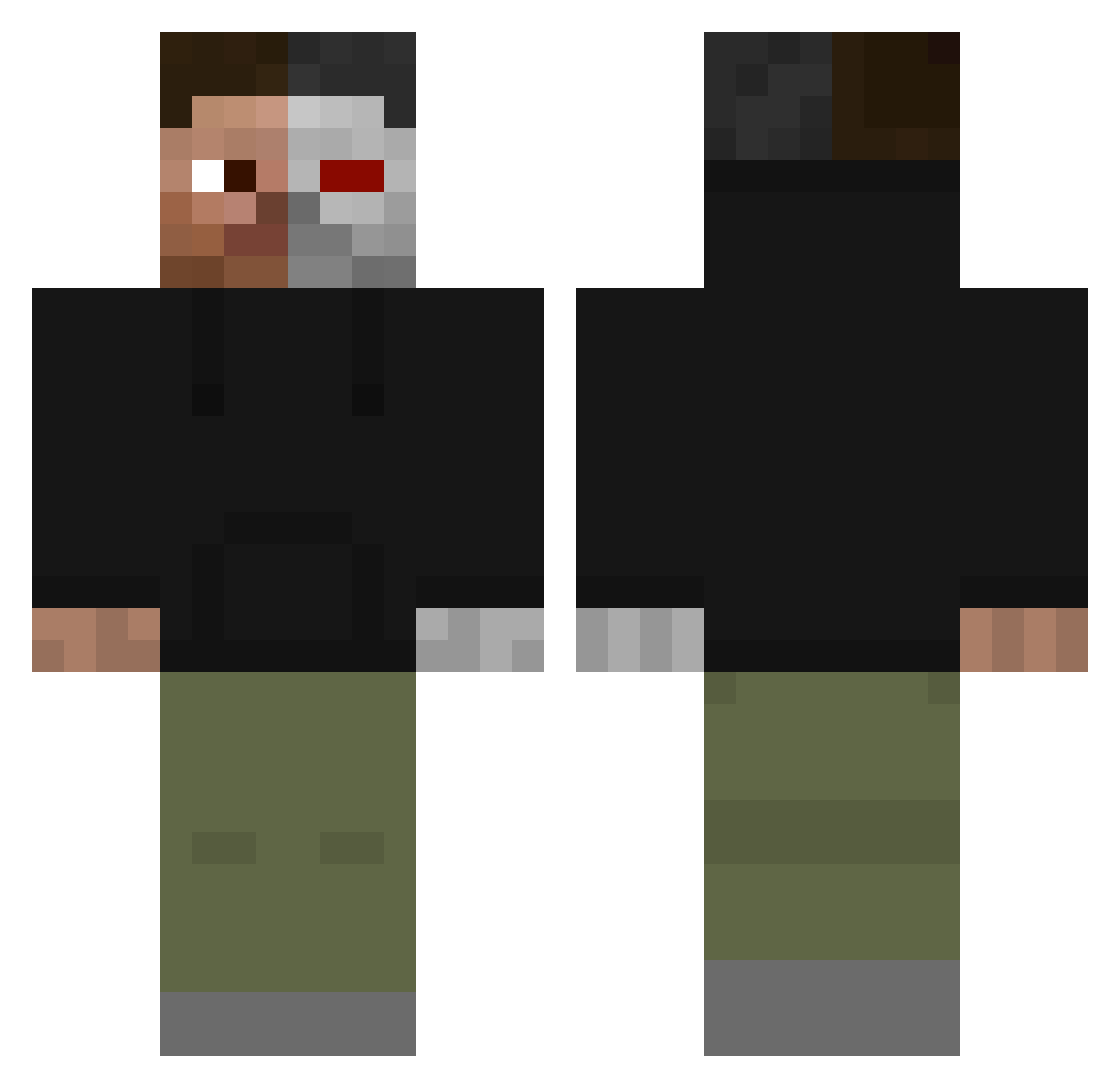 xcv_055 Minecraft skin, front and back view