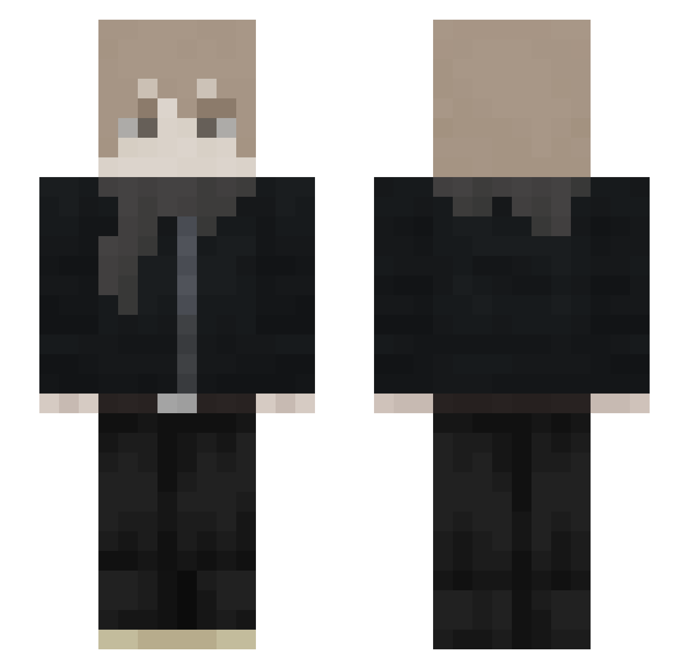 jimmker Minecraft skin, front and back view
