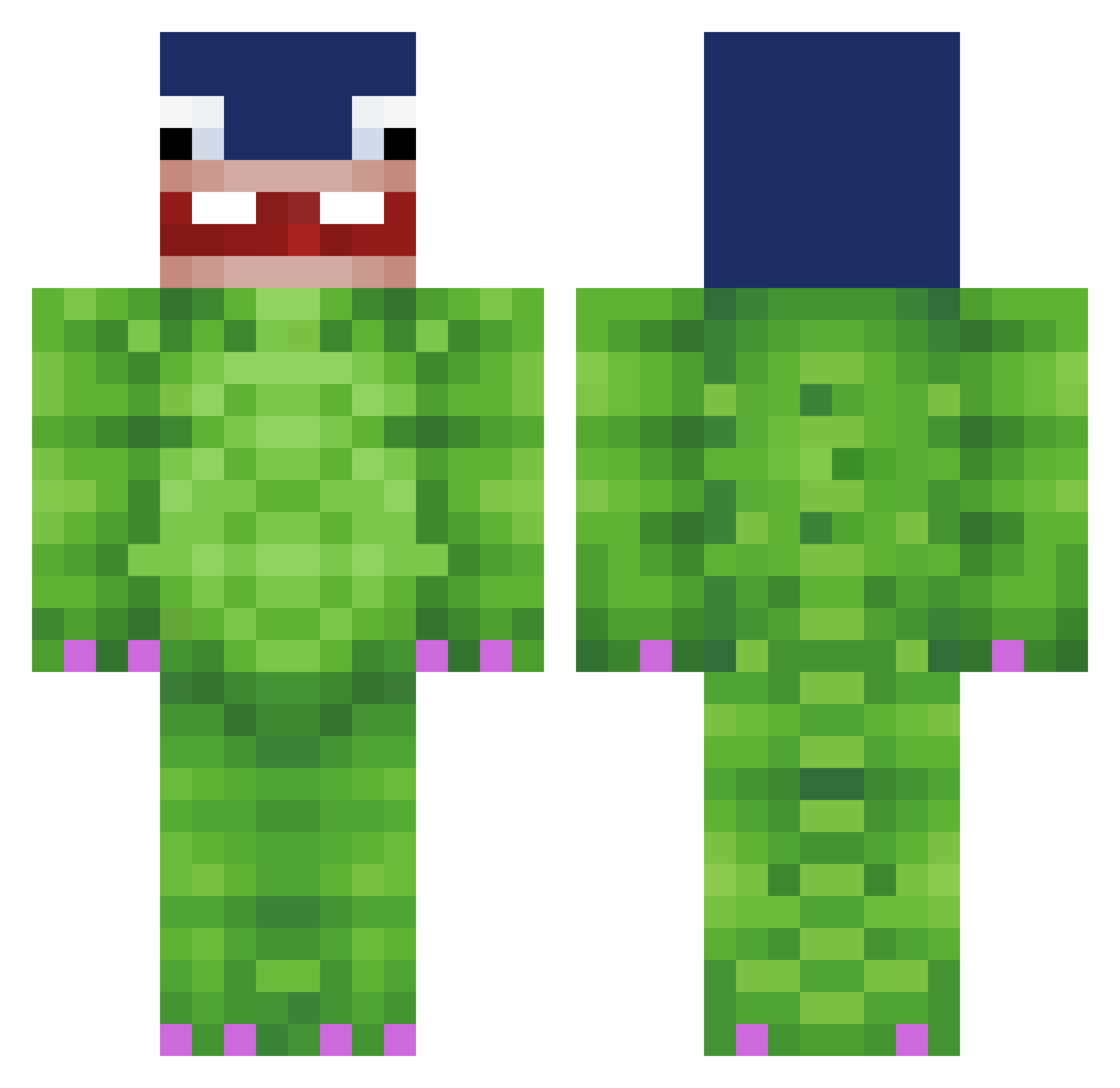 MrSkelli Minecraft skin, front and back view