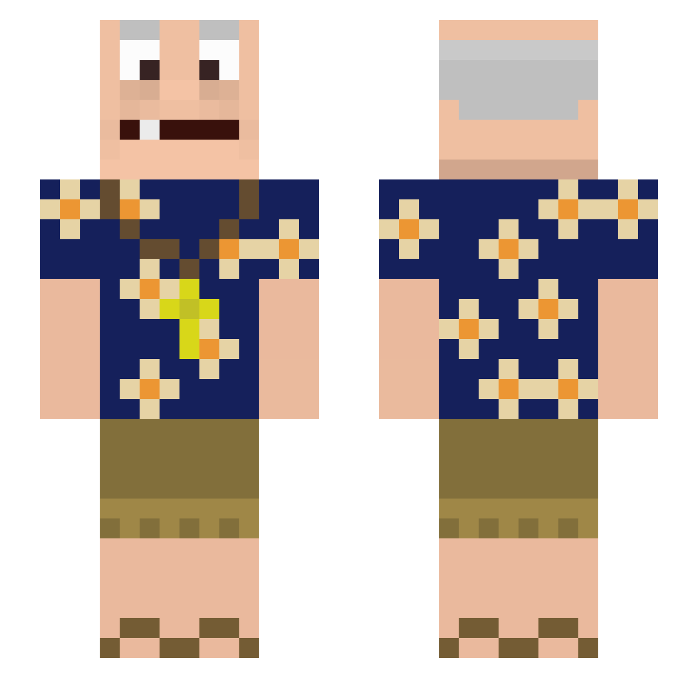 C0L0N3LT0M Minecraft skin, front and back view