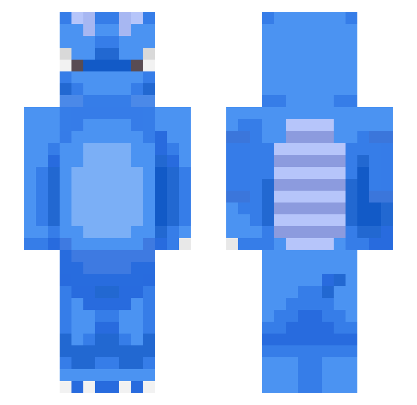 Vapourised Minecraft skin, front and back view