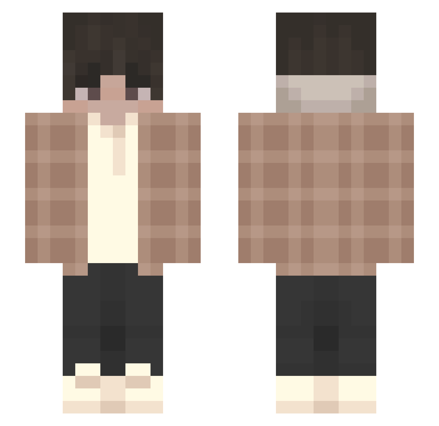 Fxn29n Minecraft skin, front and back view
