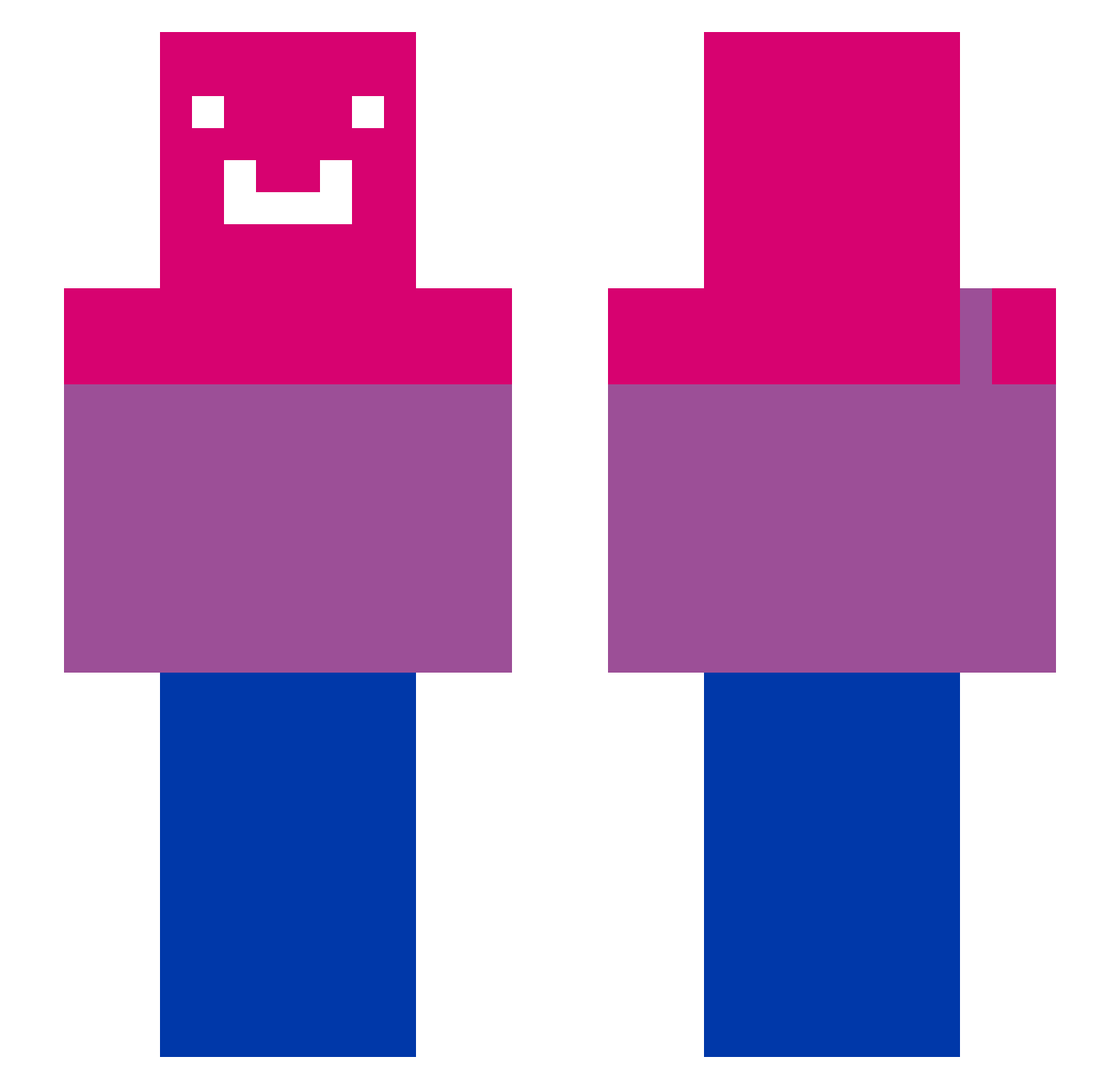lolbean3506 Minecraft skin, front and back view