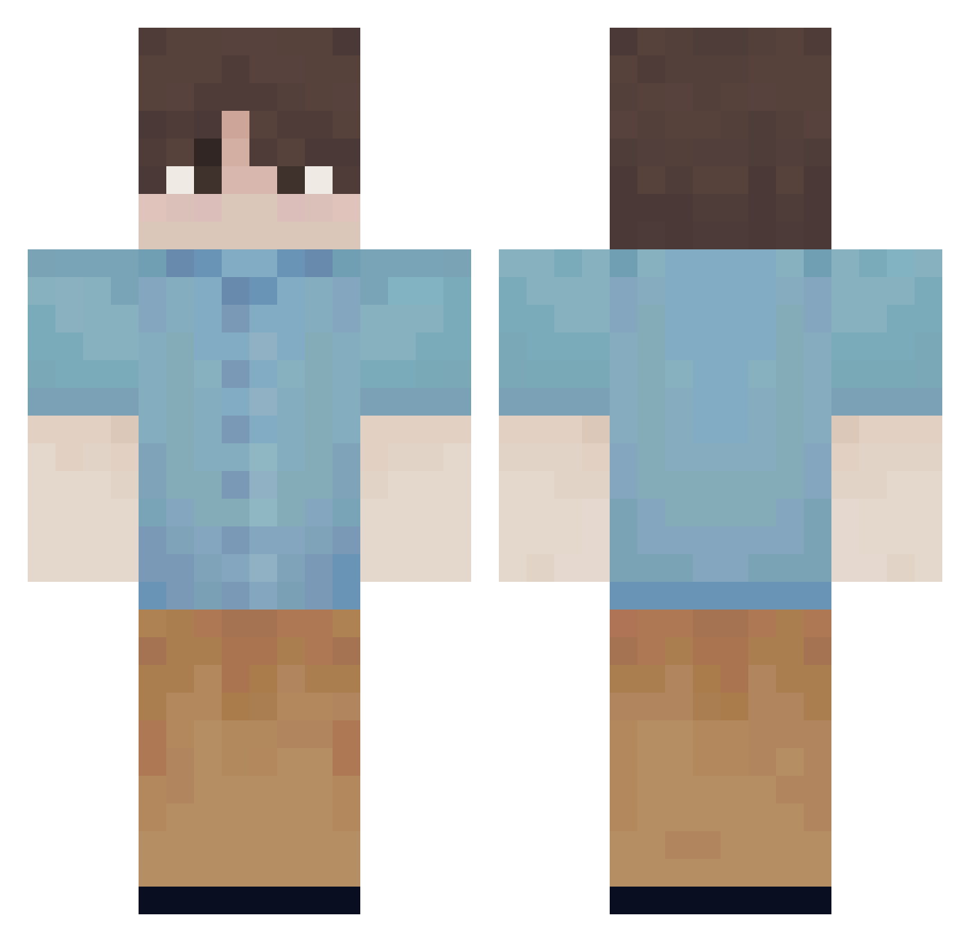 skibidi1732 Minecraft skin, front and back view