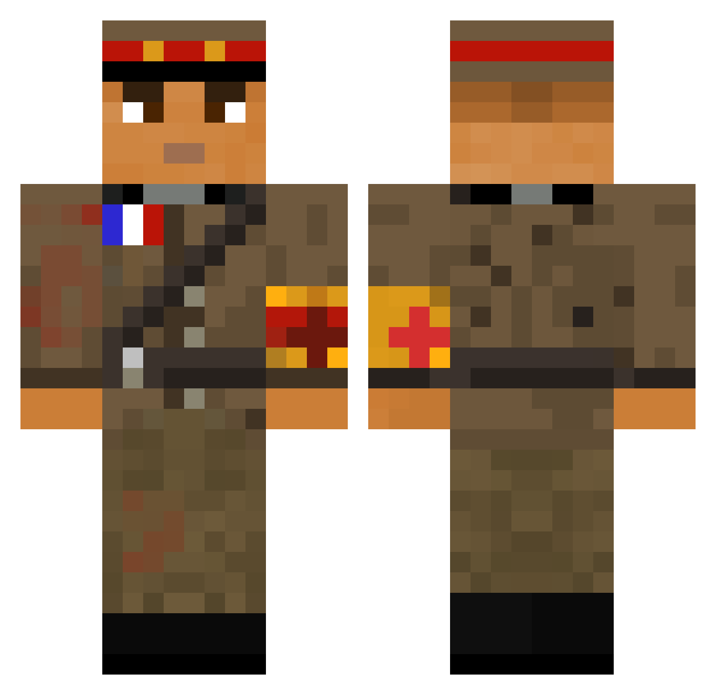 porokapi Minecraft skin, front and back view