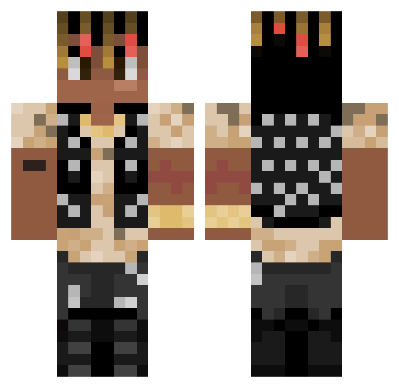 isimat Minecraft skin, front and back view