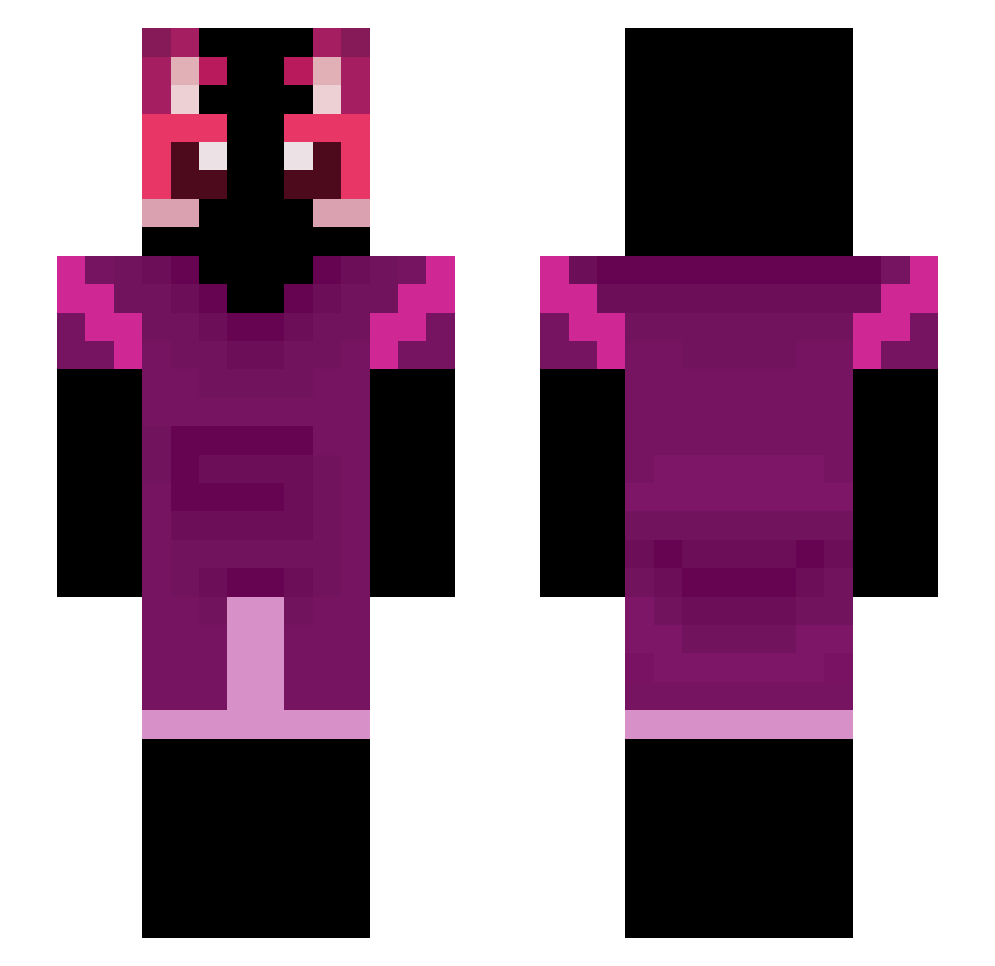 isochronal Minecraft skin, front and back view