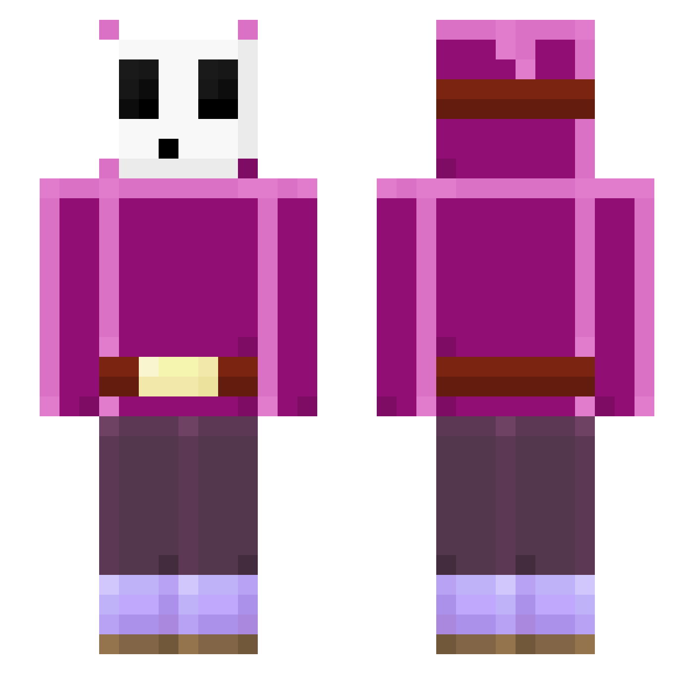 aelienn Minecraft skin, front and back view