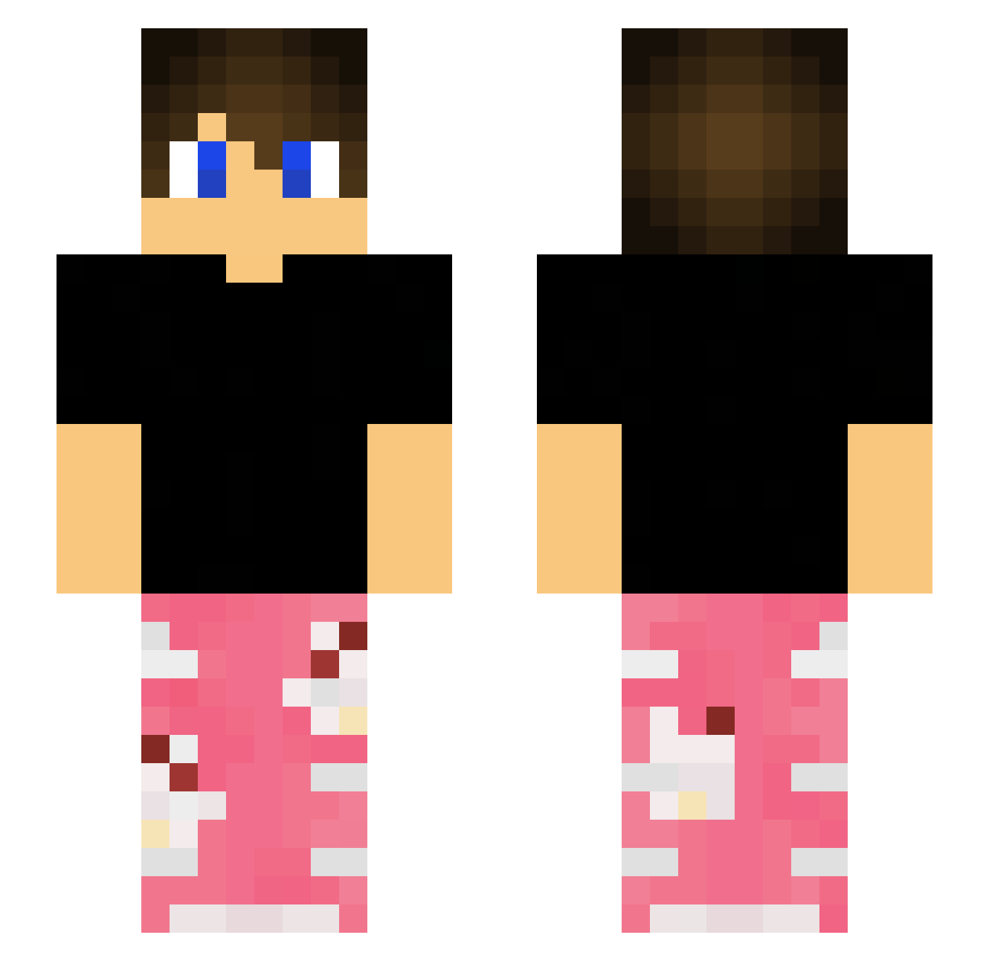 WydTmr Minecraft skin, front and back view
