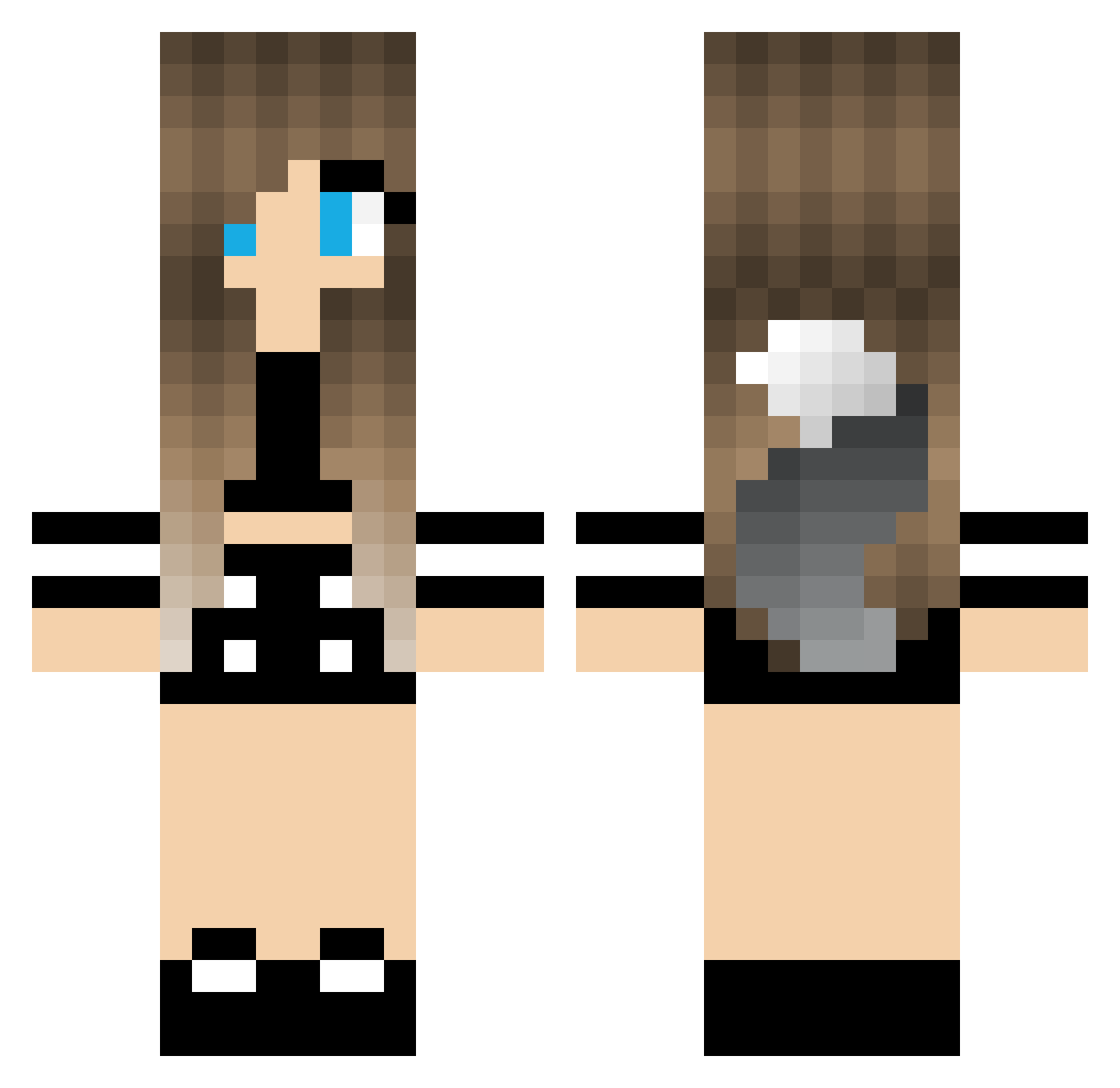 kookycow13 Minecraft skin, front and back view