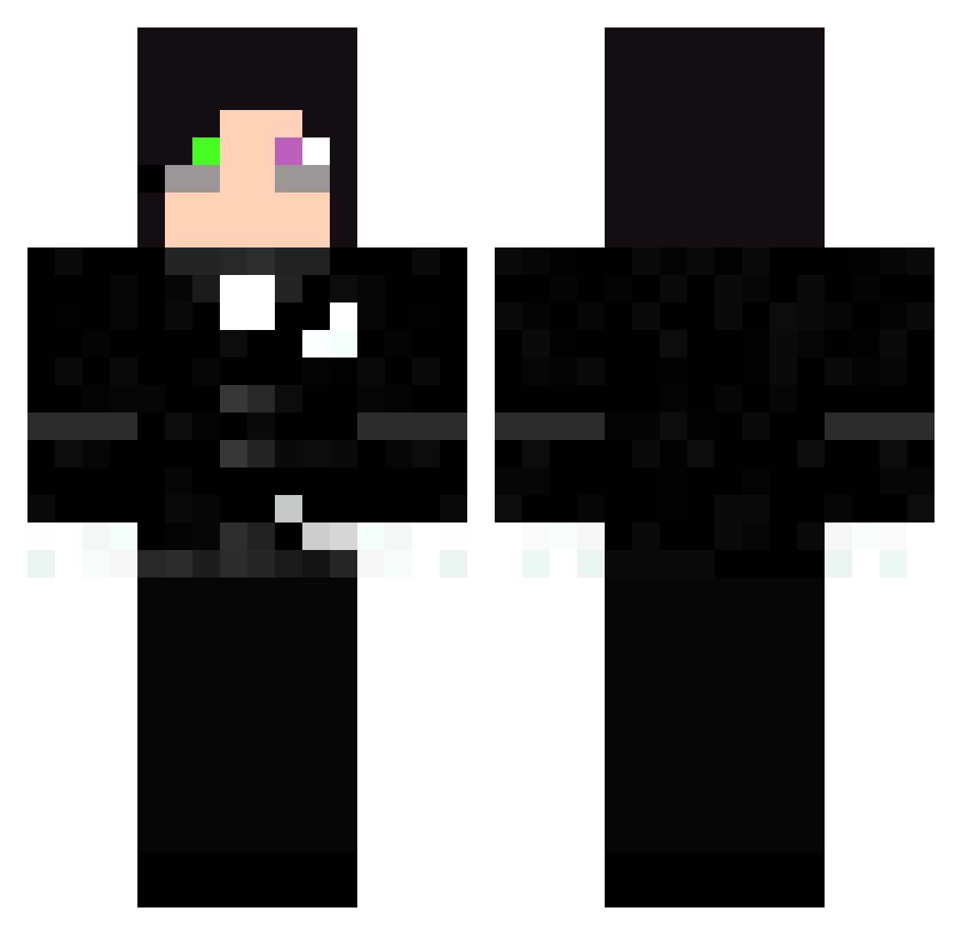SuperCatastrophe Minecraft skin, front and back view