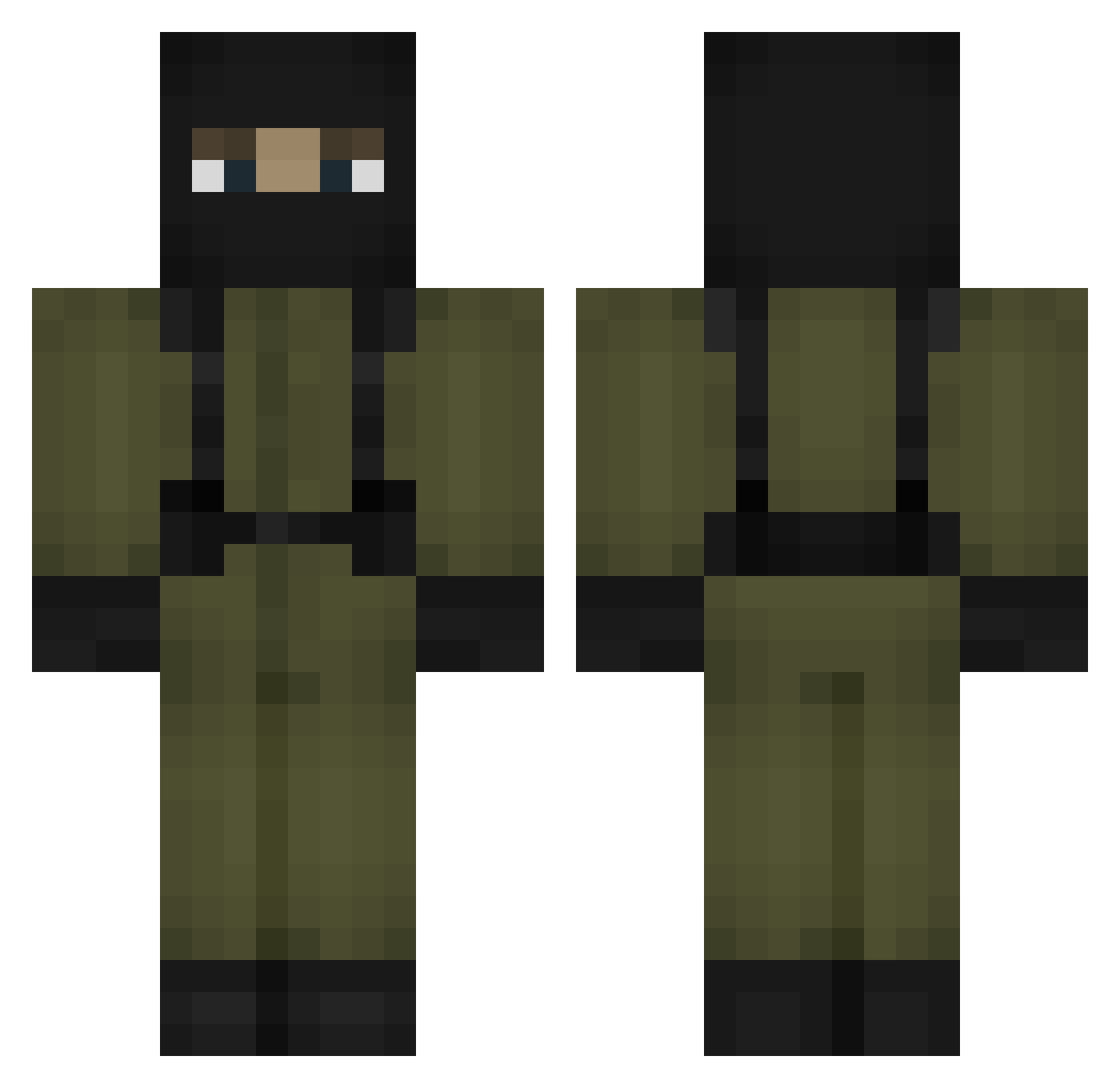 TheFakeLurk Minecraft skin, front and back view
