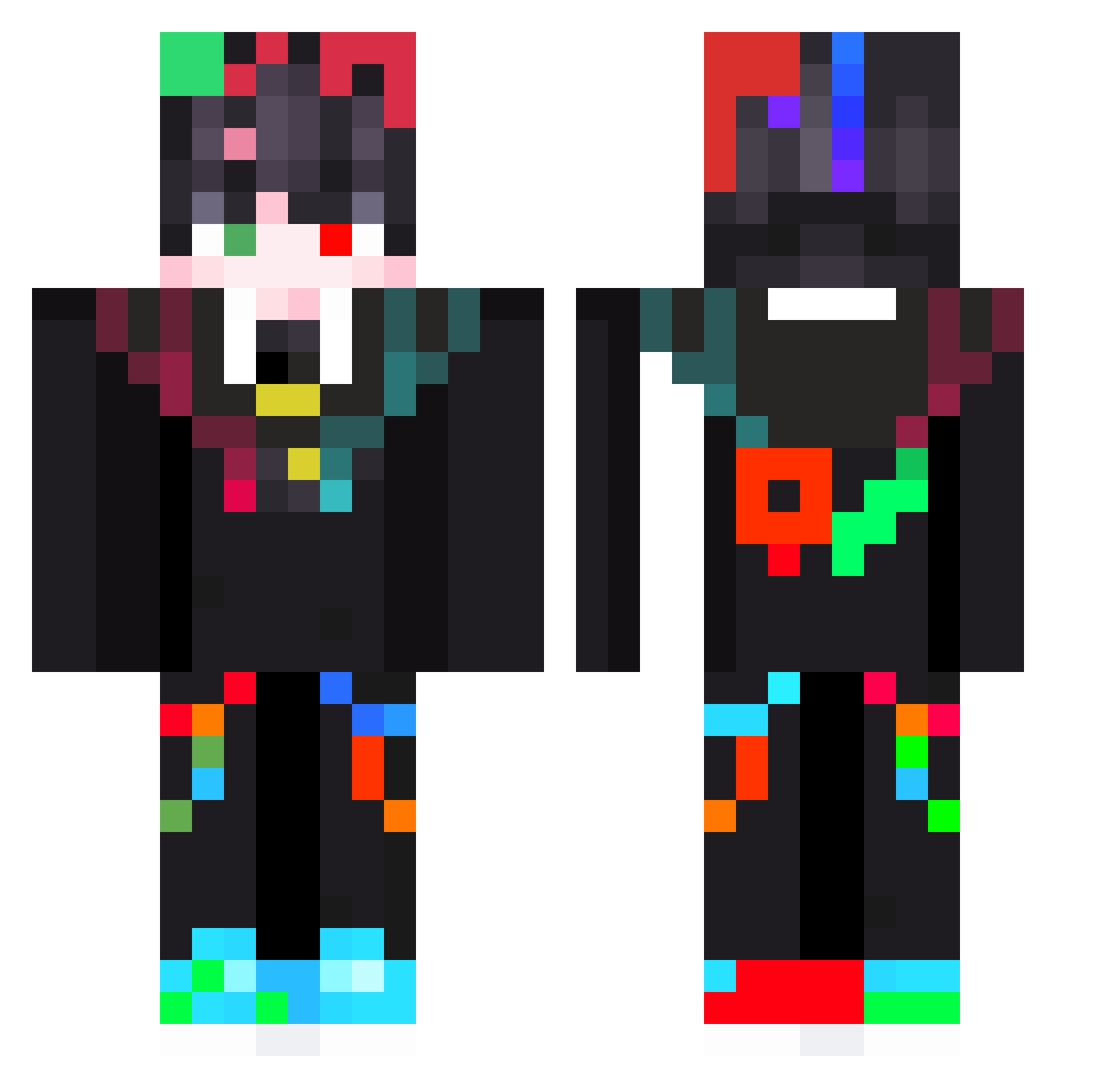 Fbhyx001_New Minecraft skin, front and back view