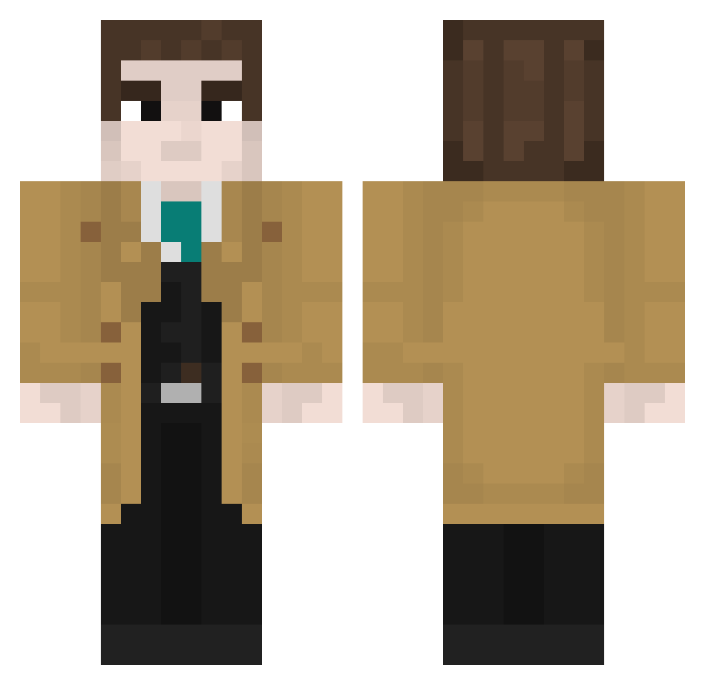 CheddarKing69 Minecraft skin, front and back view
