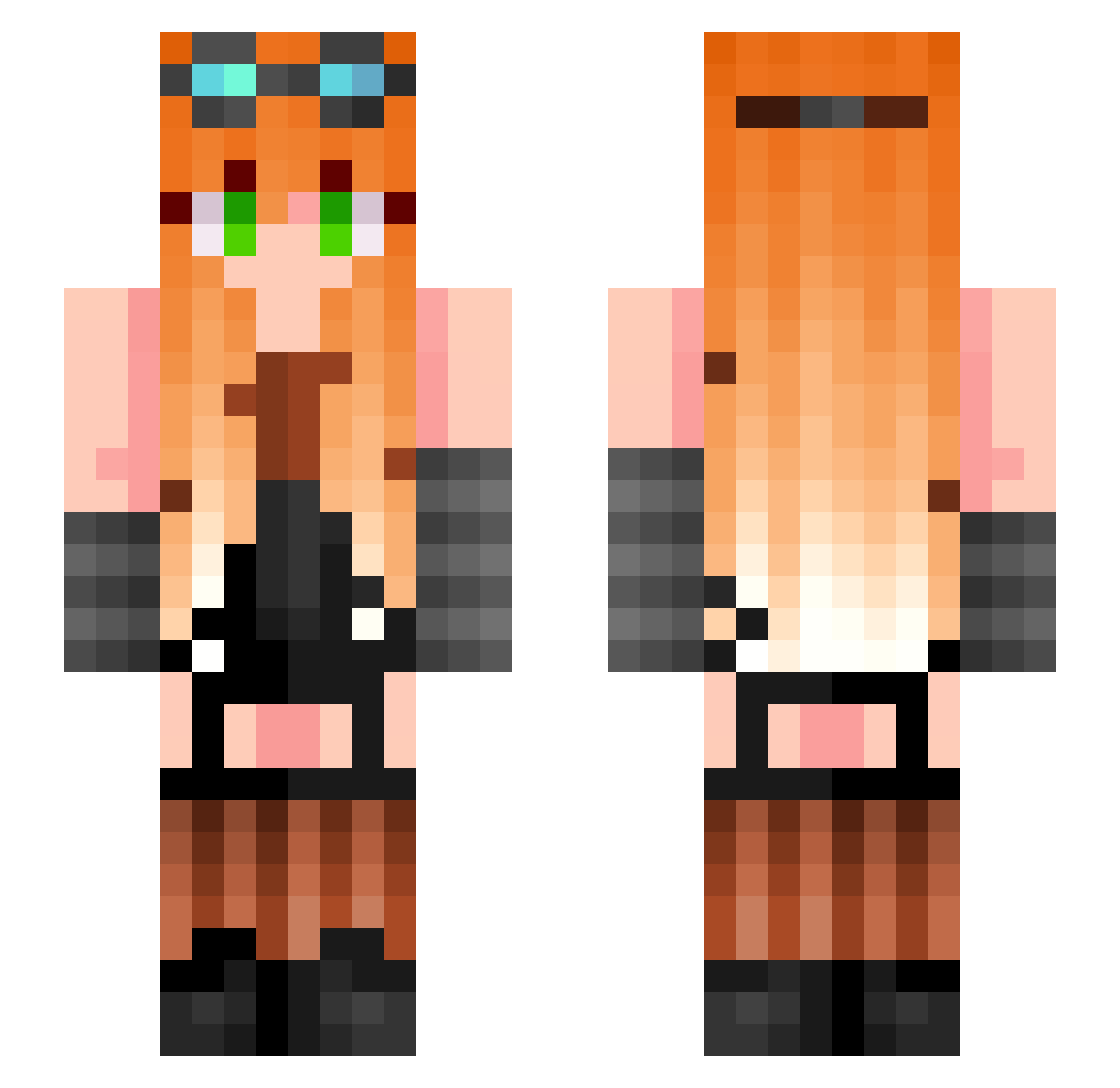 Trib3rg Minecraft skin, front and back view