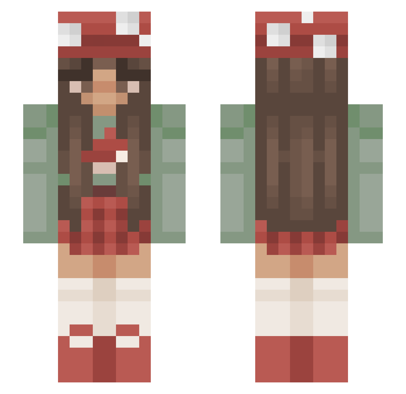 hattyschieler Minecraft skin, front and back view