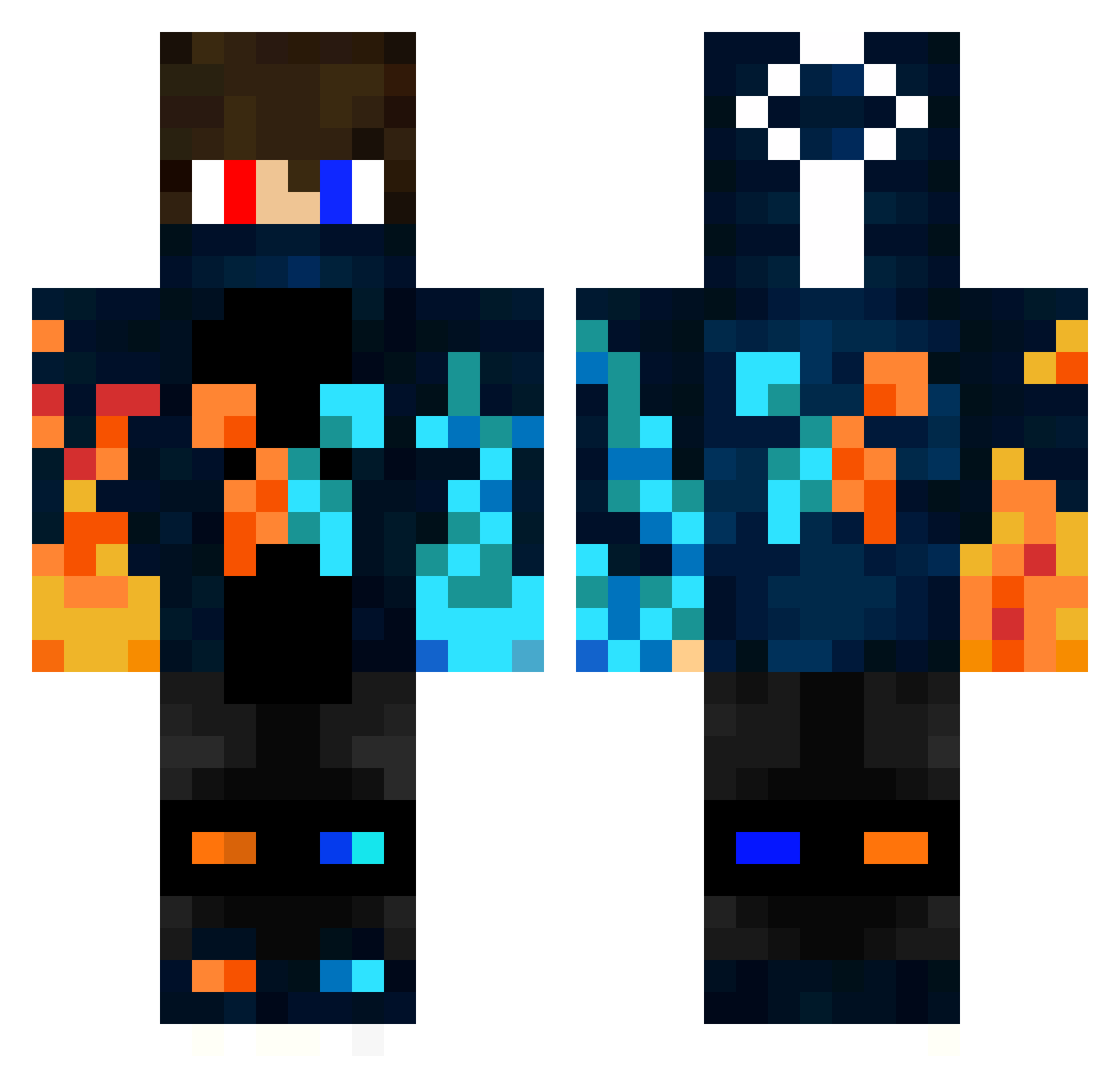 PotateKing Minecraft skin, front and back view