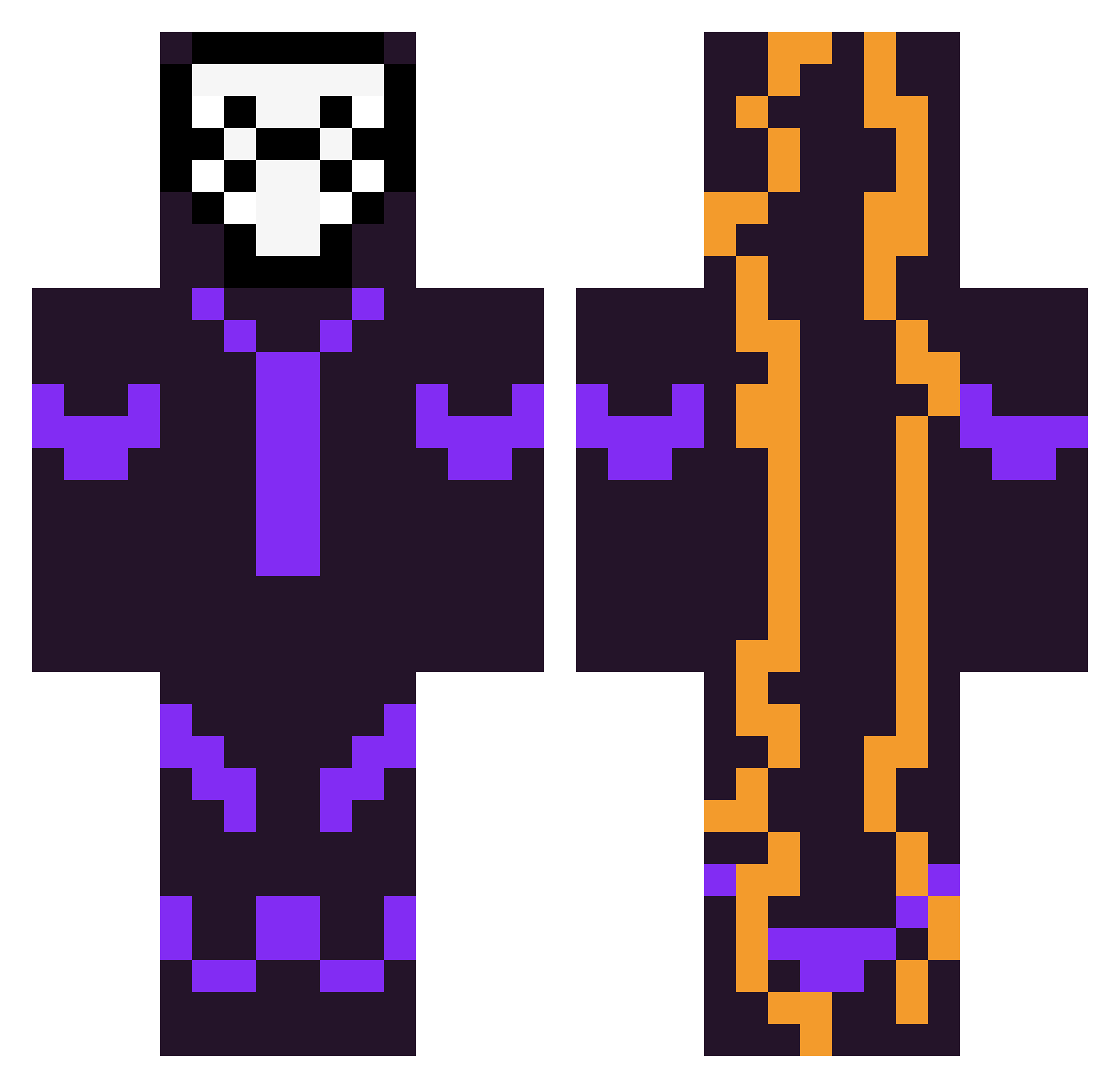 Splits0808 Minecraft skin, front and back view