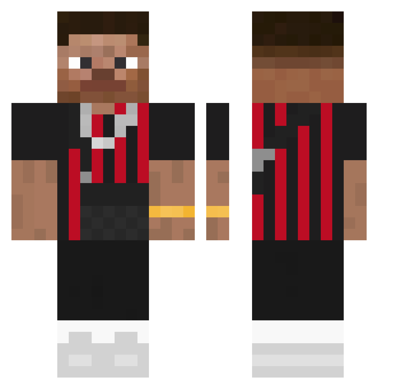 Black_Soul_02 Minecraft skin, front and back view