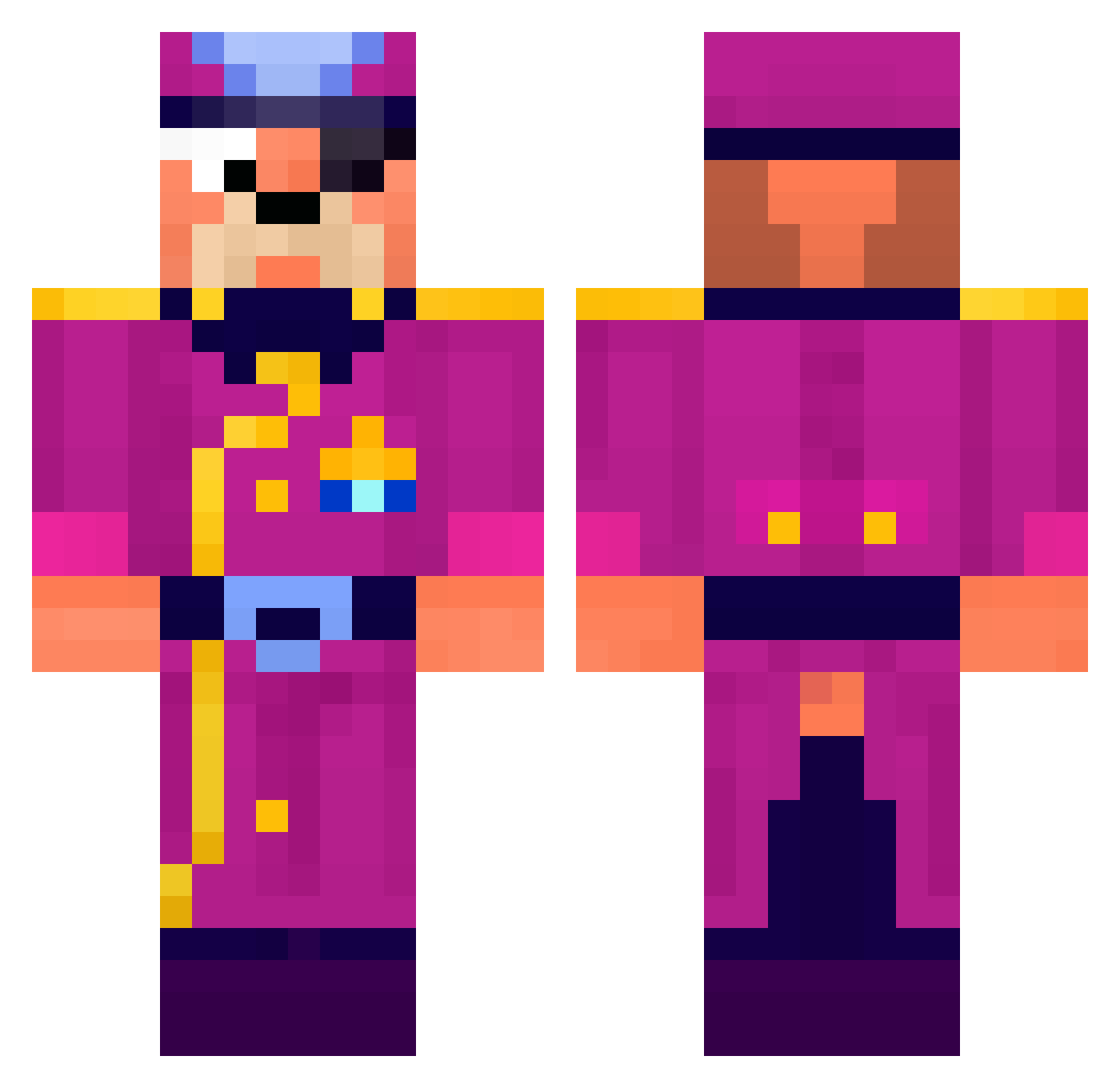 zGbzx Minecraft skin, front and back view
