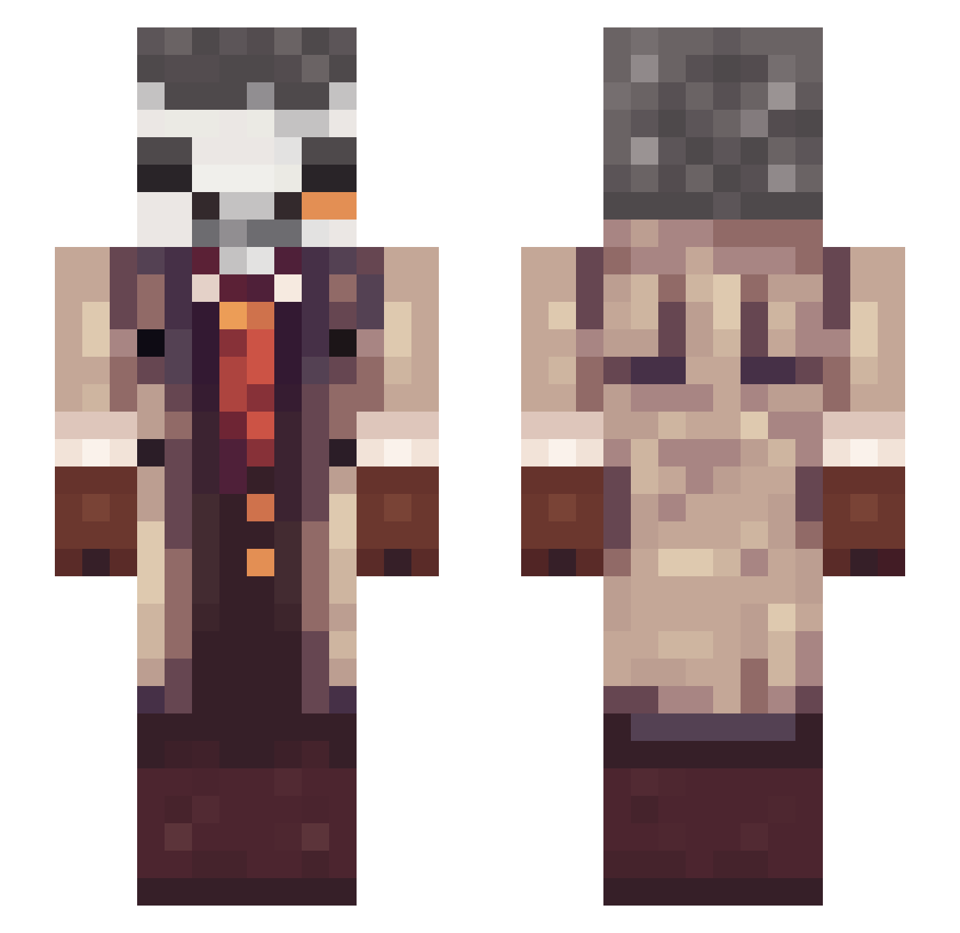 quzia Minecraft skin, front and back view