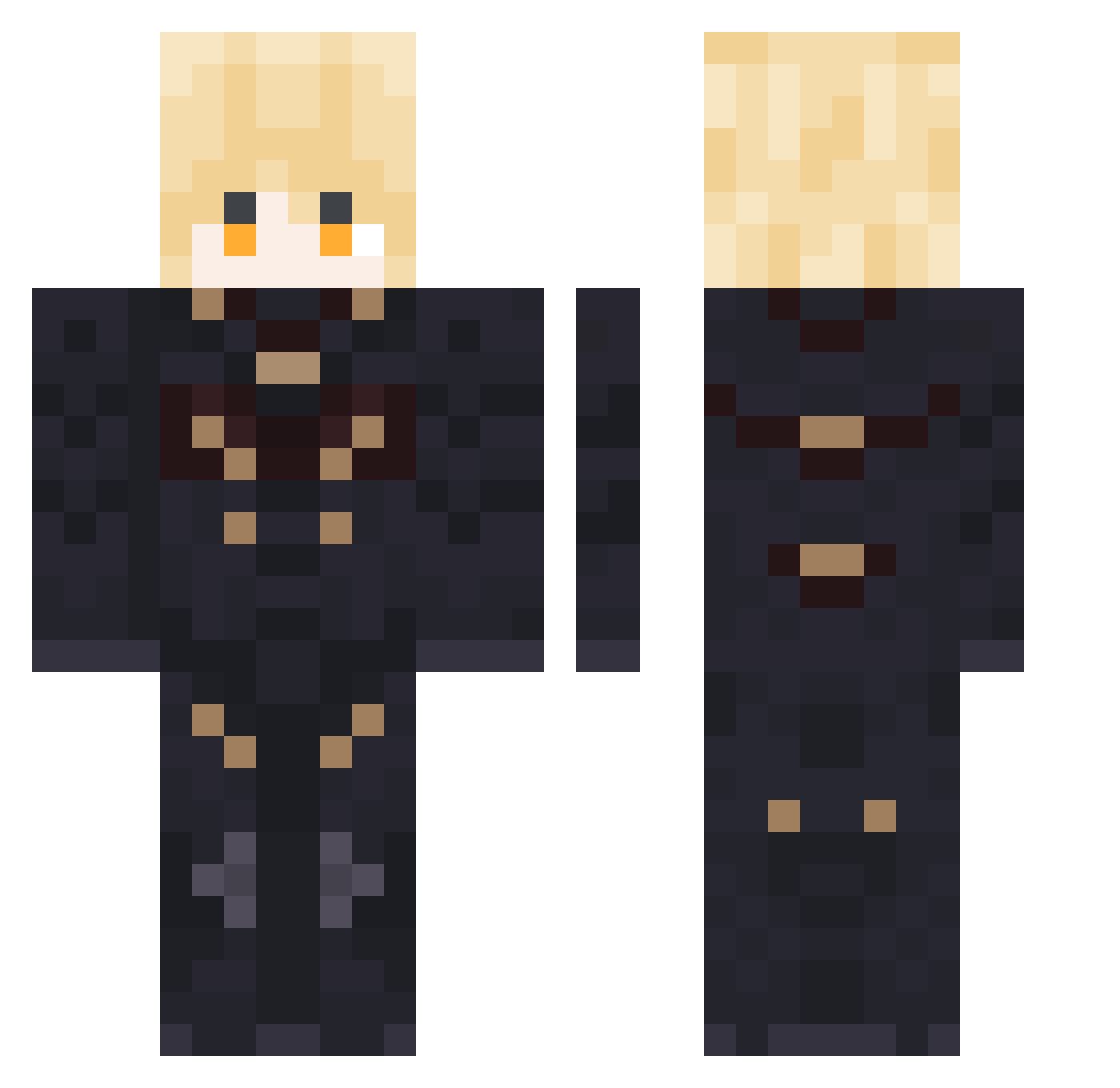 Avatar0X Minecraft skin, front and back view