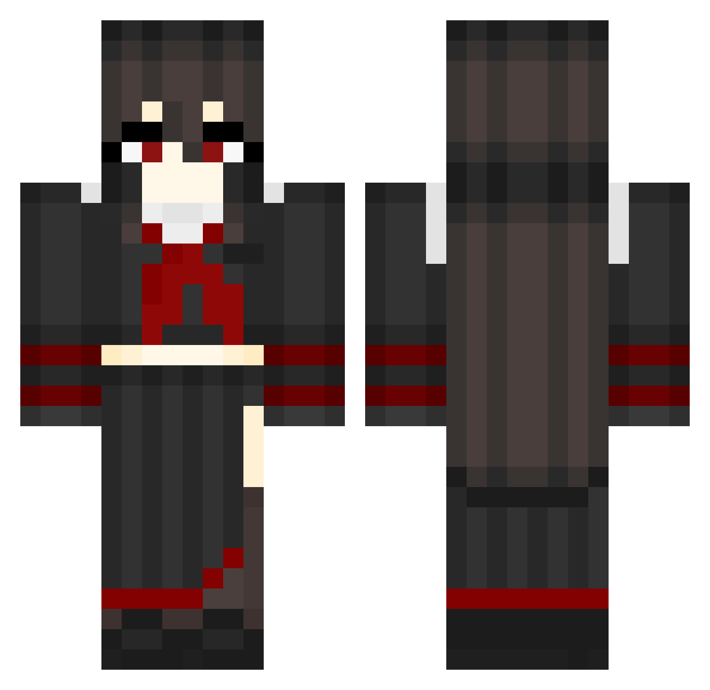 Bauhean Minecraft skin, front and back view