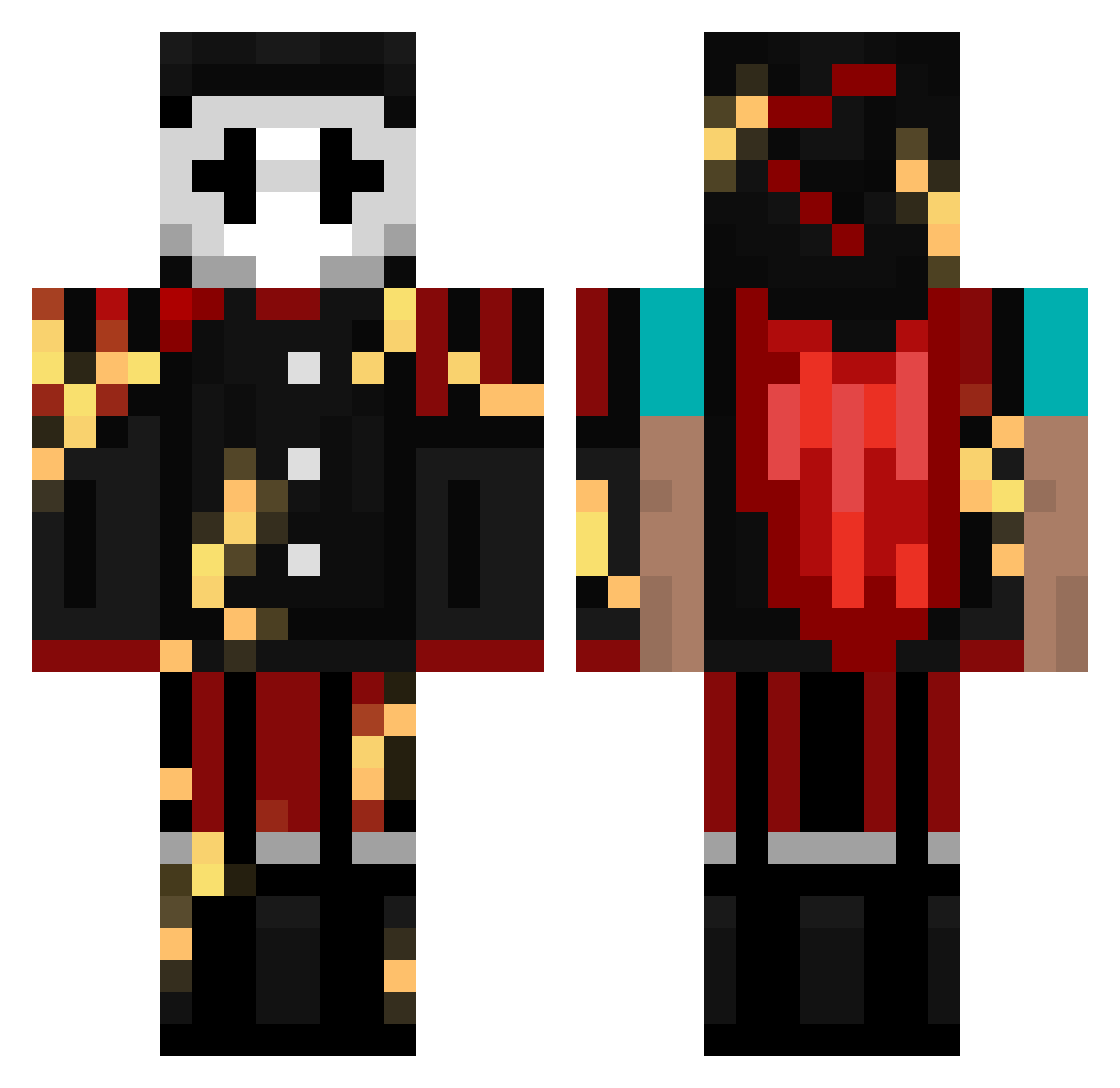 Skeleton334413 Minecraft skin, front and back view