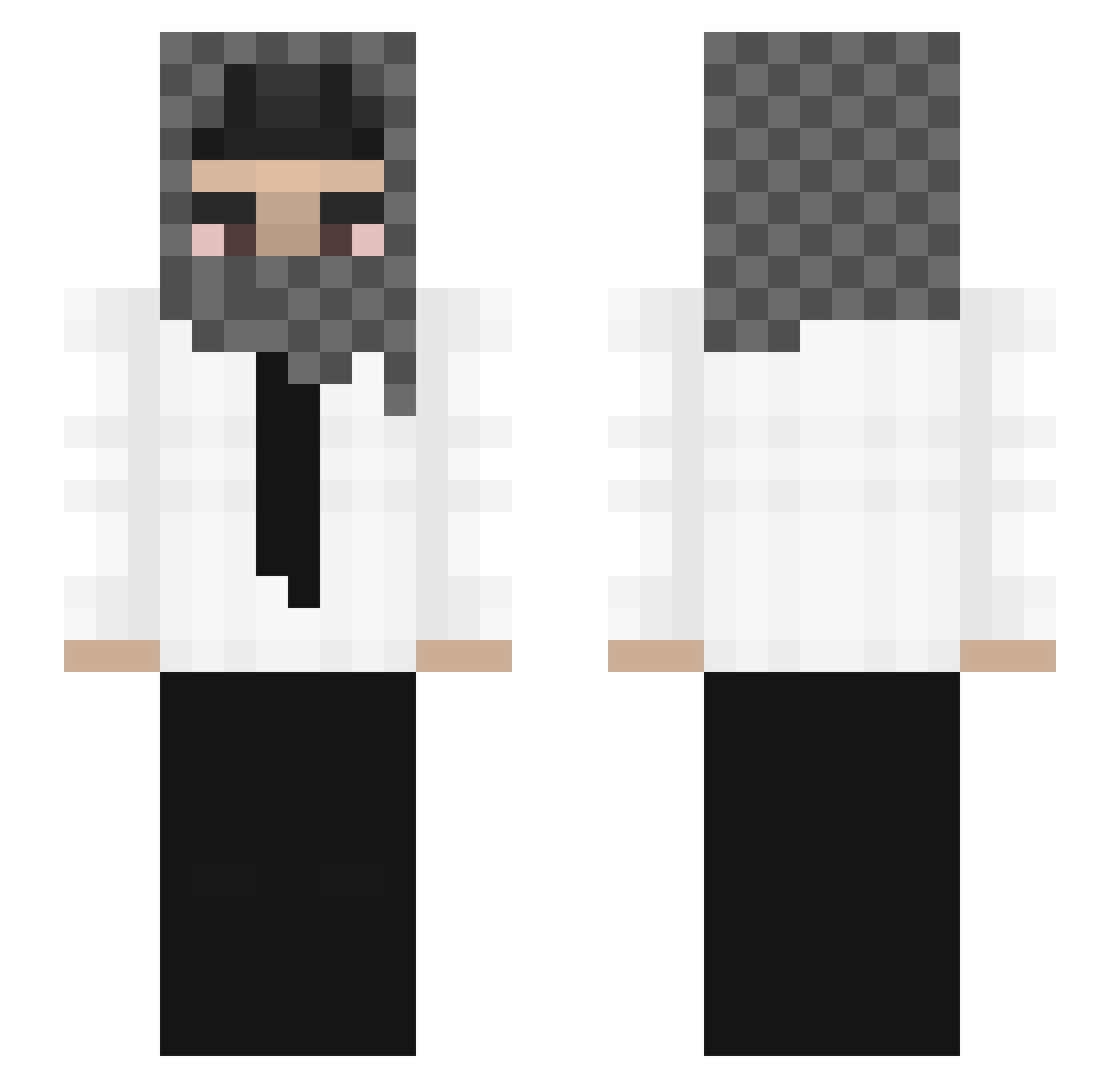 Diarrheal Minecraft skin, front and back view