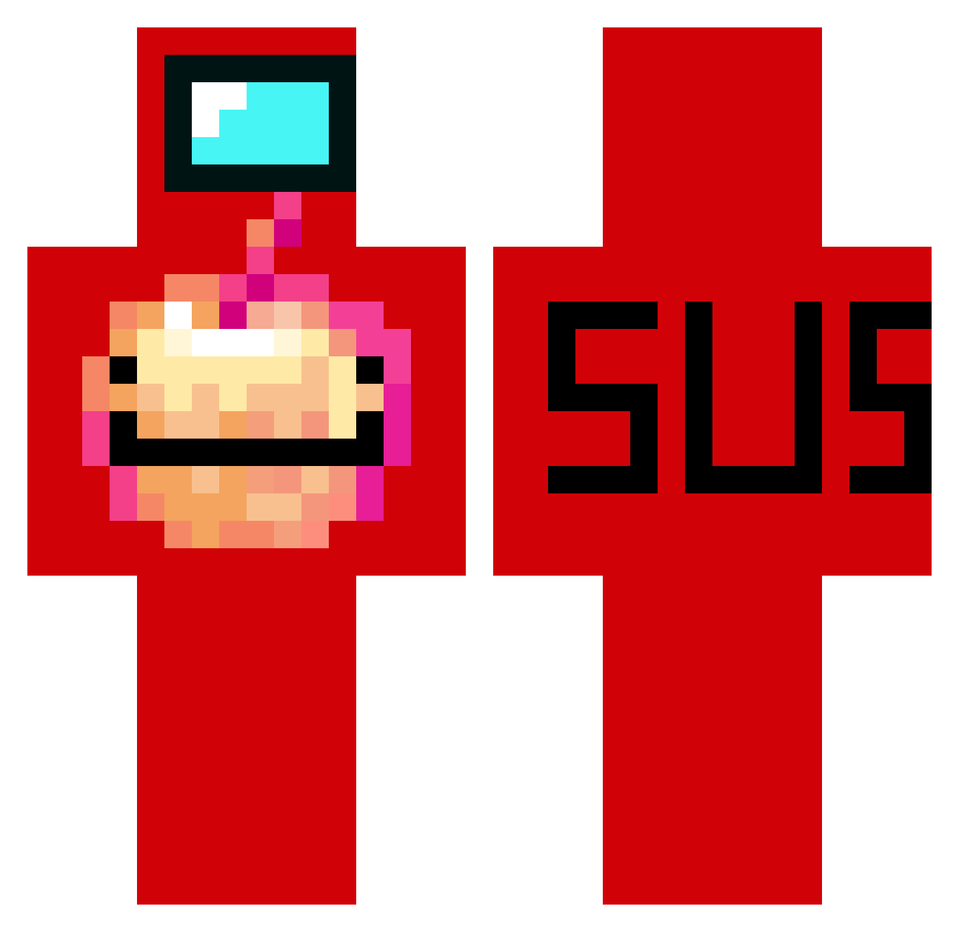 lolllz Minecraft skin, front and back view