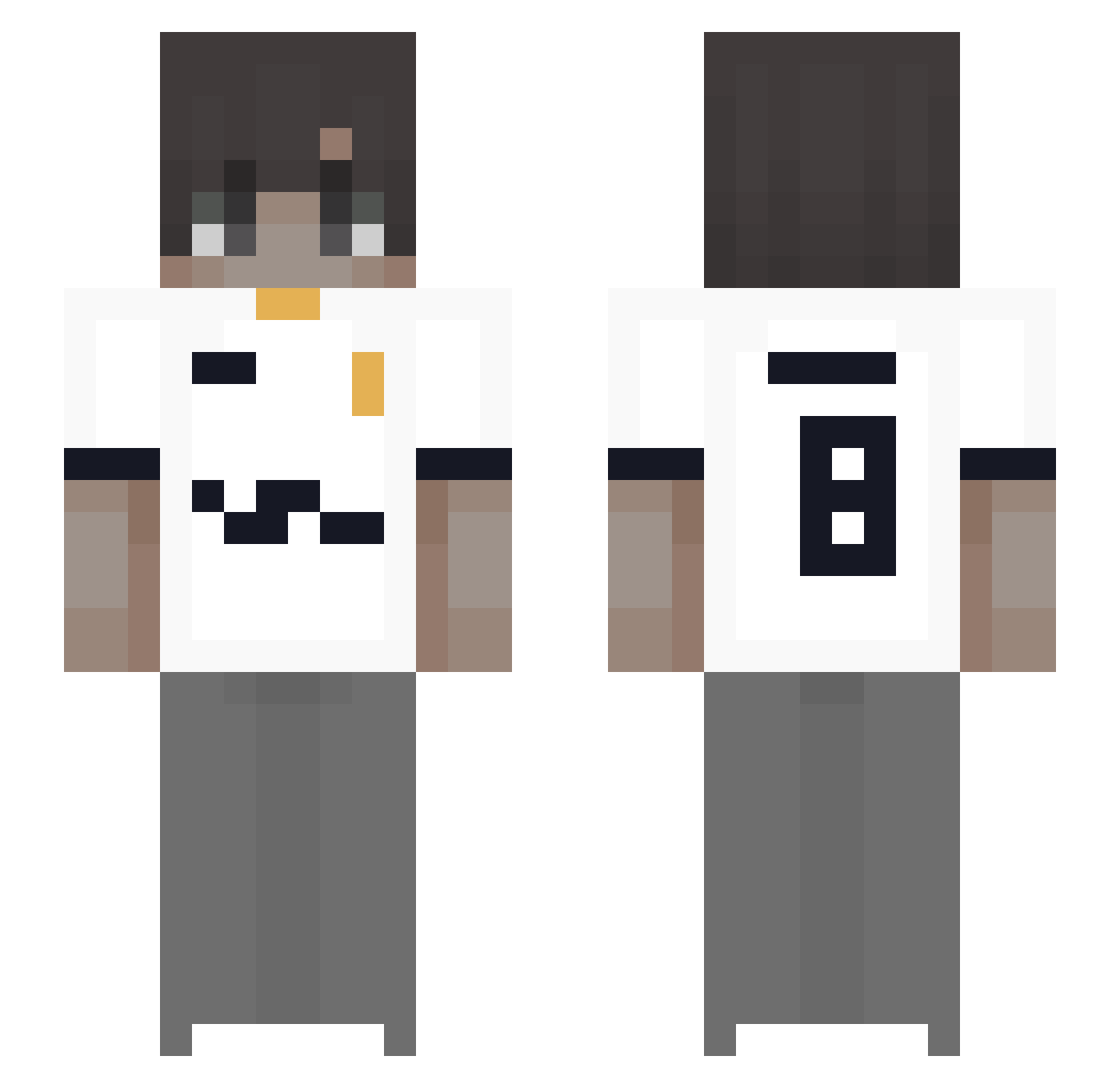 Bryan23RD Minecraft skin, front and back view