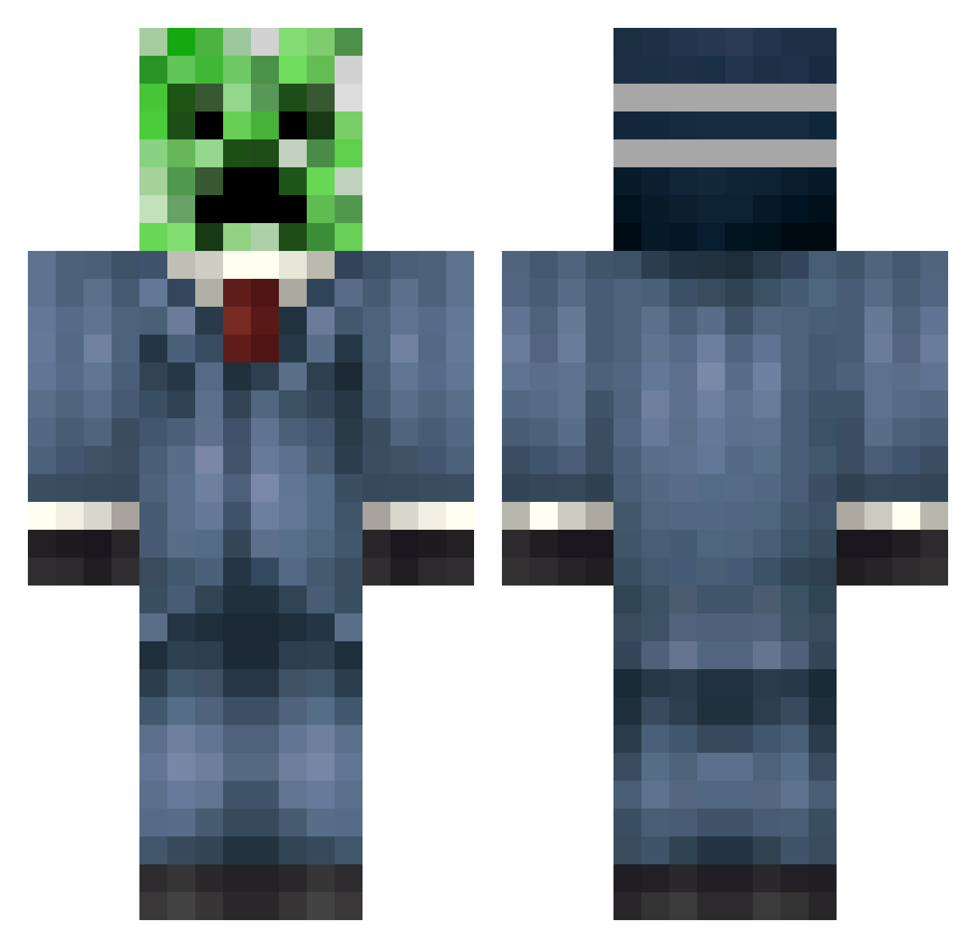 ToasterGuy04 Minecraft skin, front and back view