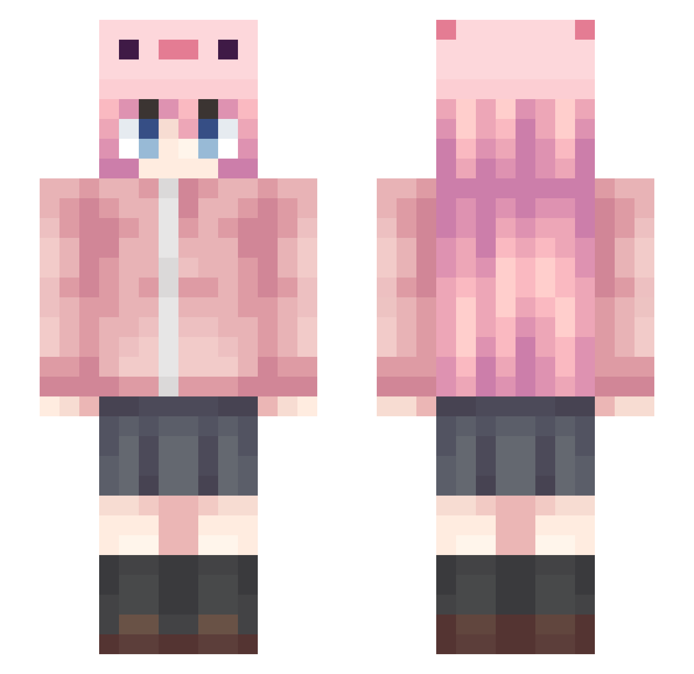 Anzathe Minecraft skin, front and back view