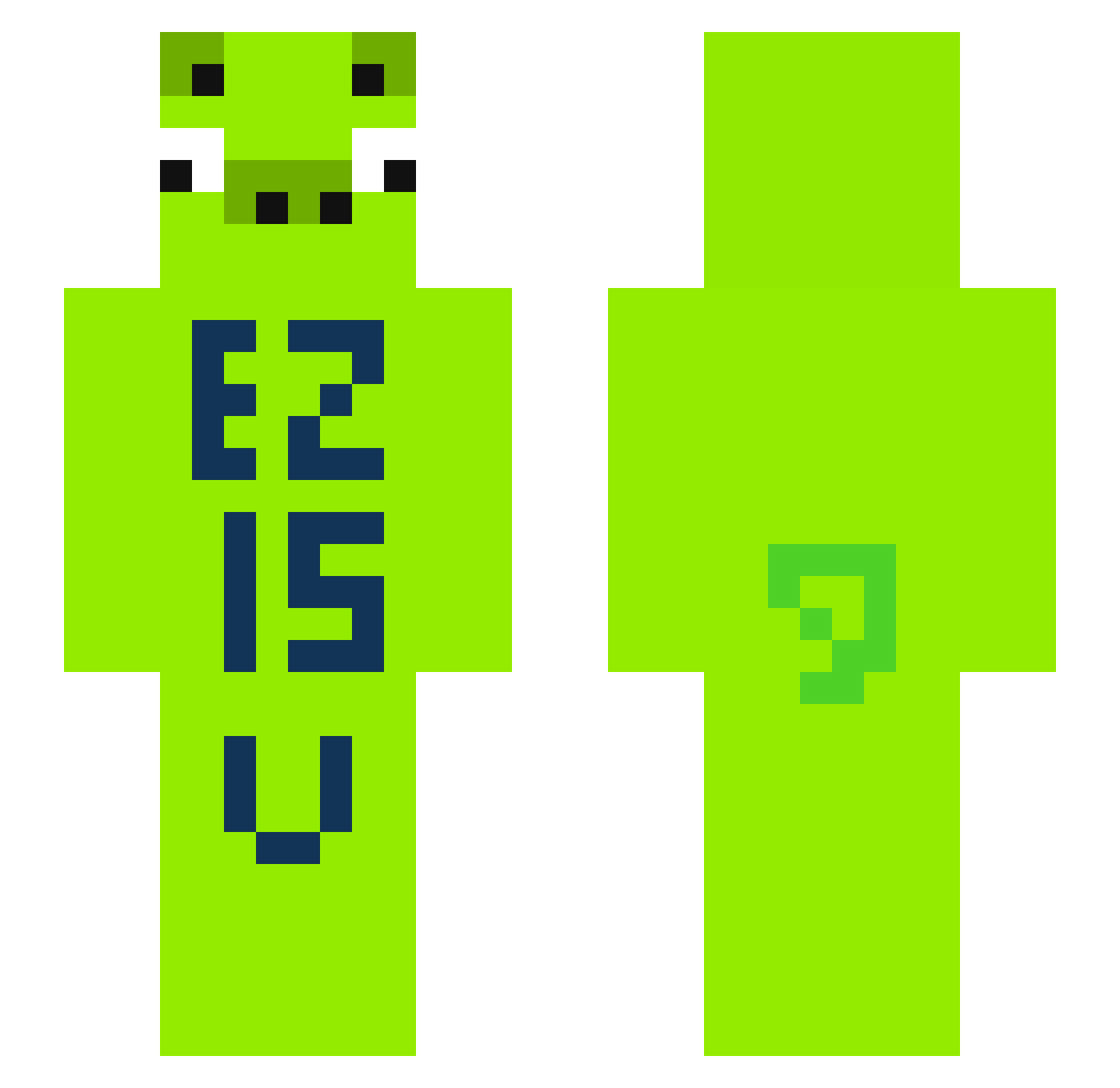 SmallVilleCope Minecraft skin, front and back view