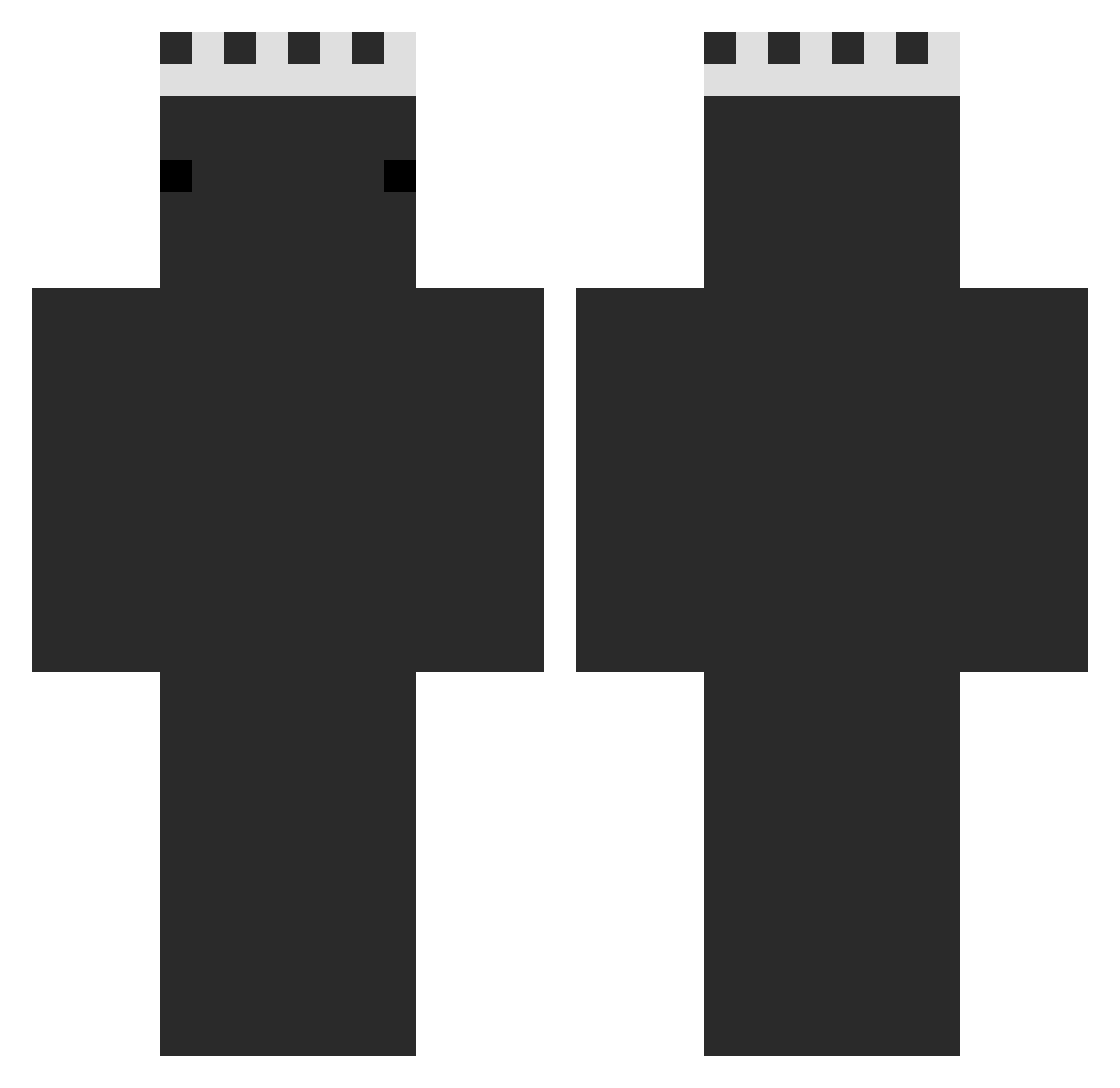 Klyles Minecraft skin, front and back view