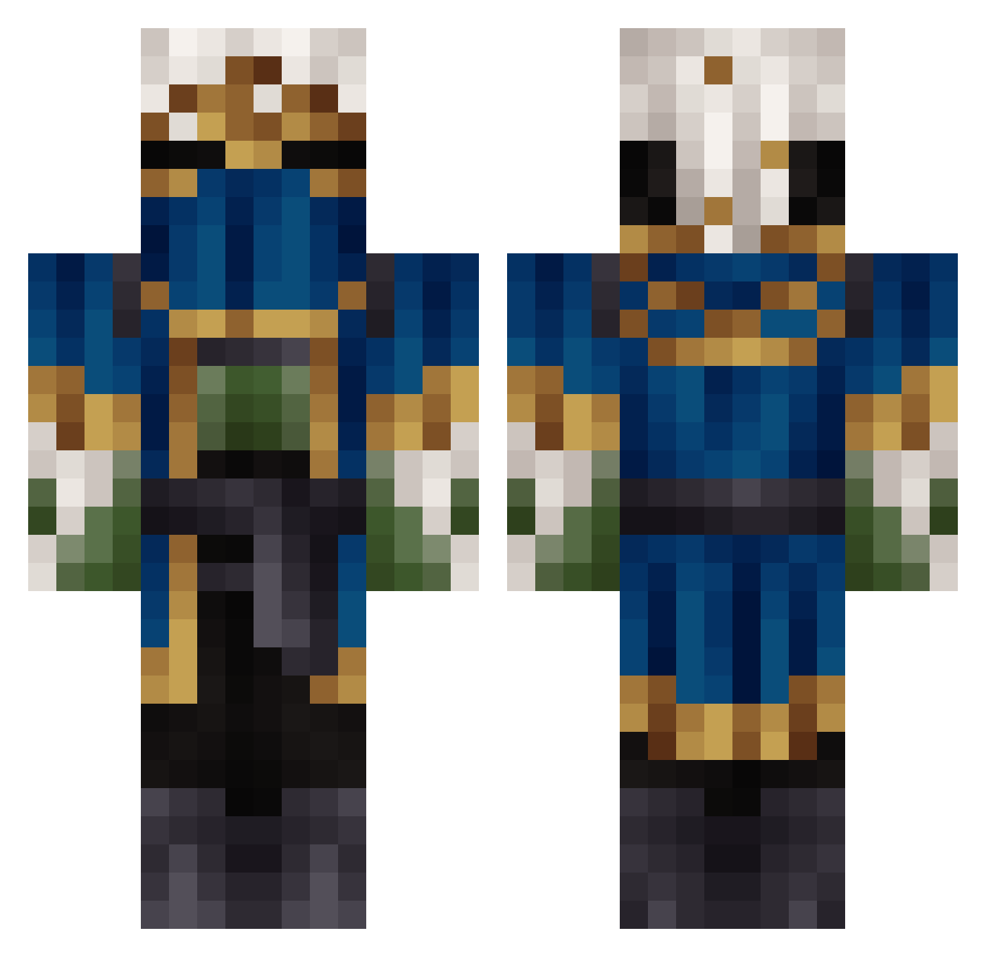 5eaweed Minecraft skin, front and back view