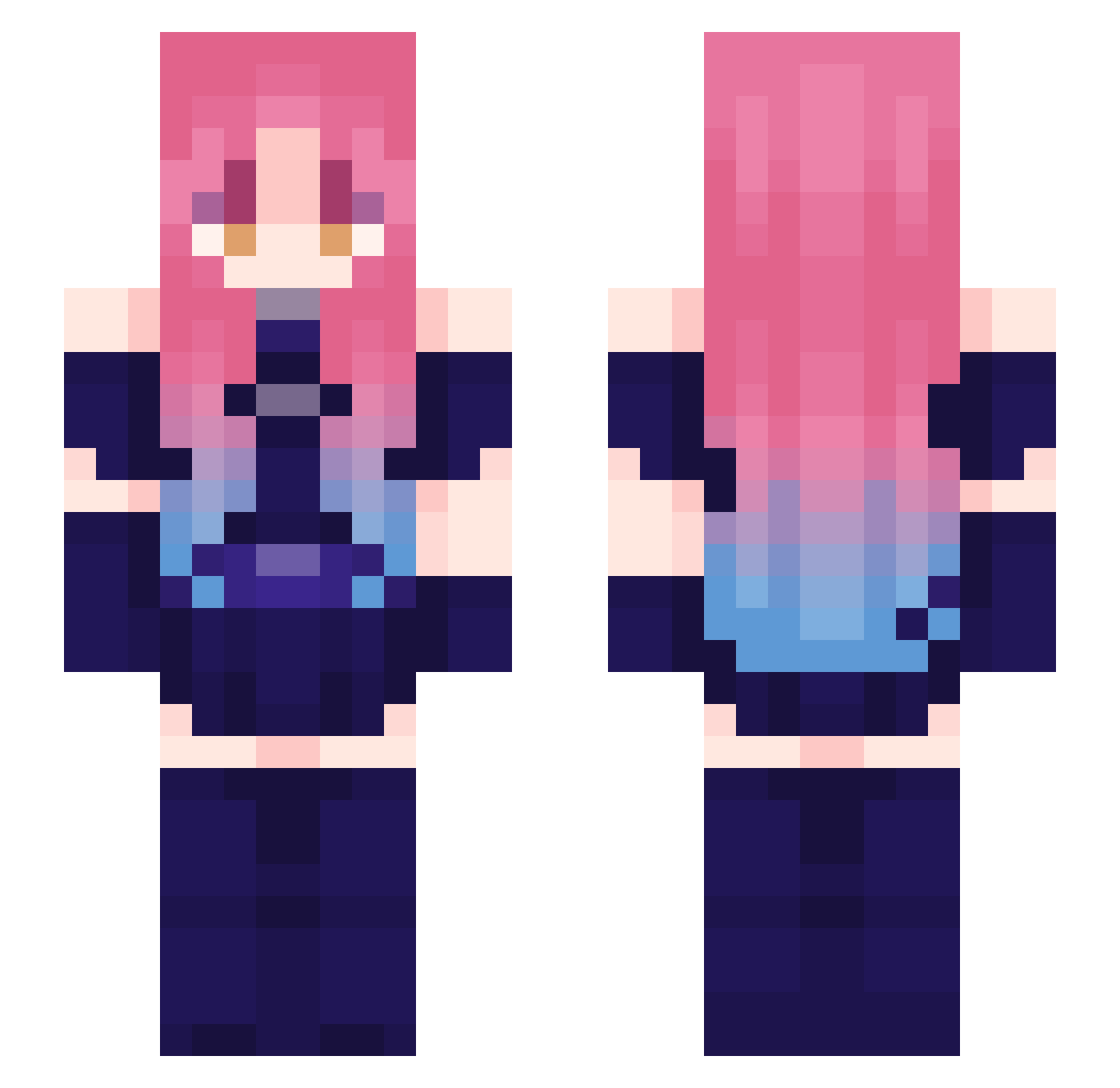 Not_Hannah_ Minecraft skin, front and back view