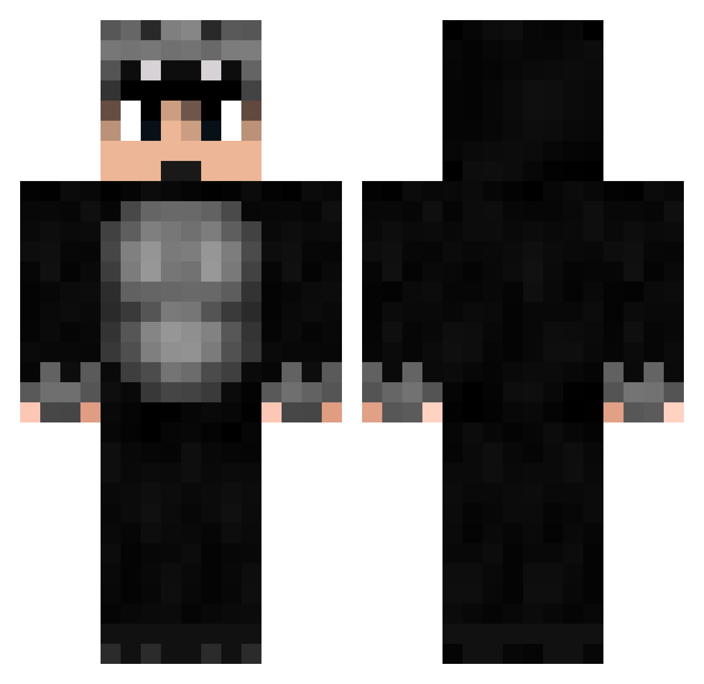 Qvvestor Minecraft skin, front and back view