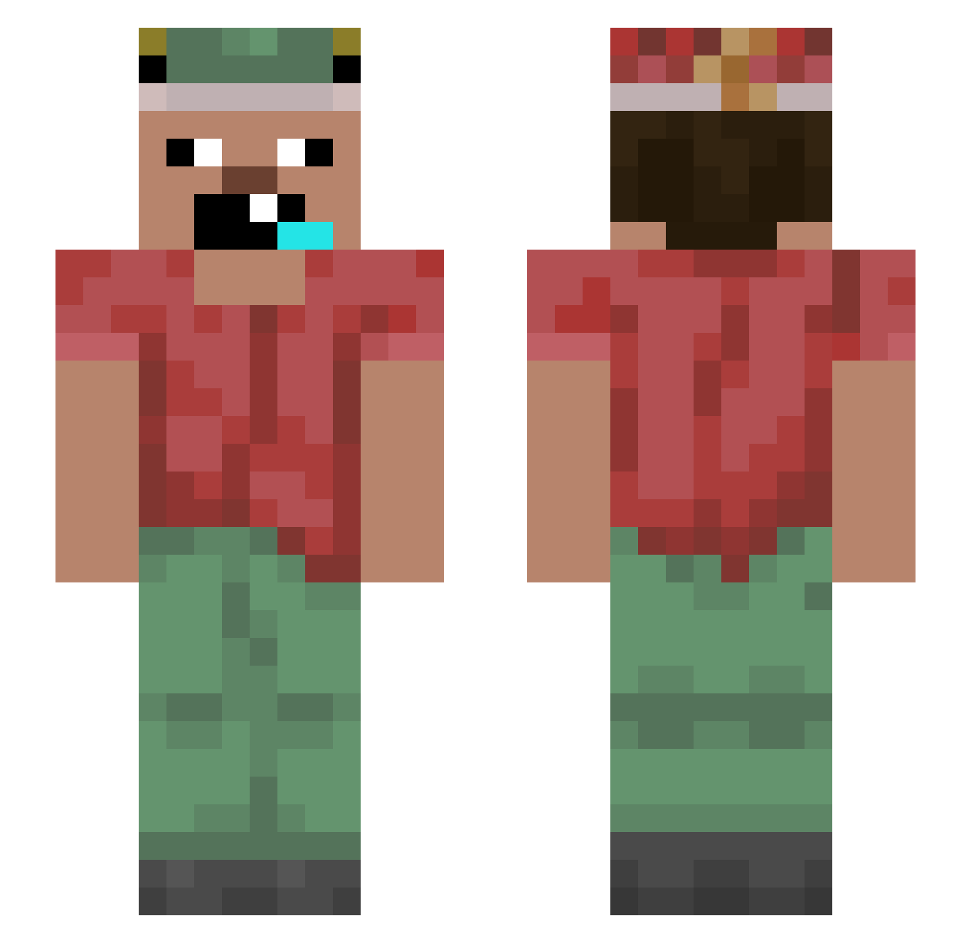 CookedSalmon_ Minecraft skin, front and back view