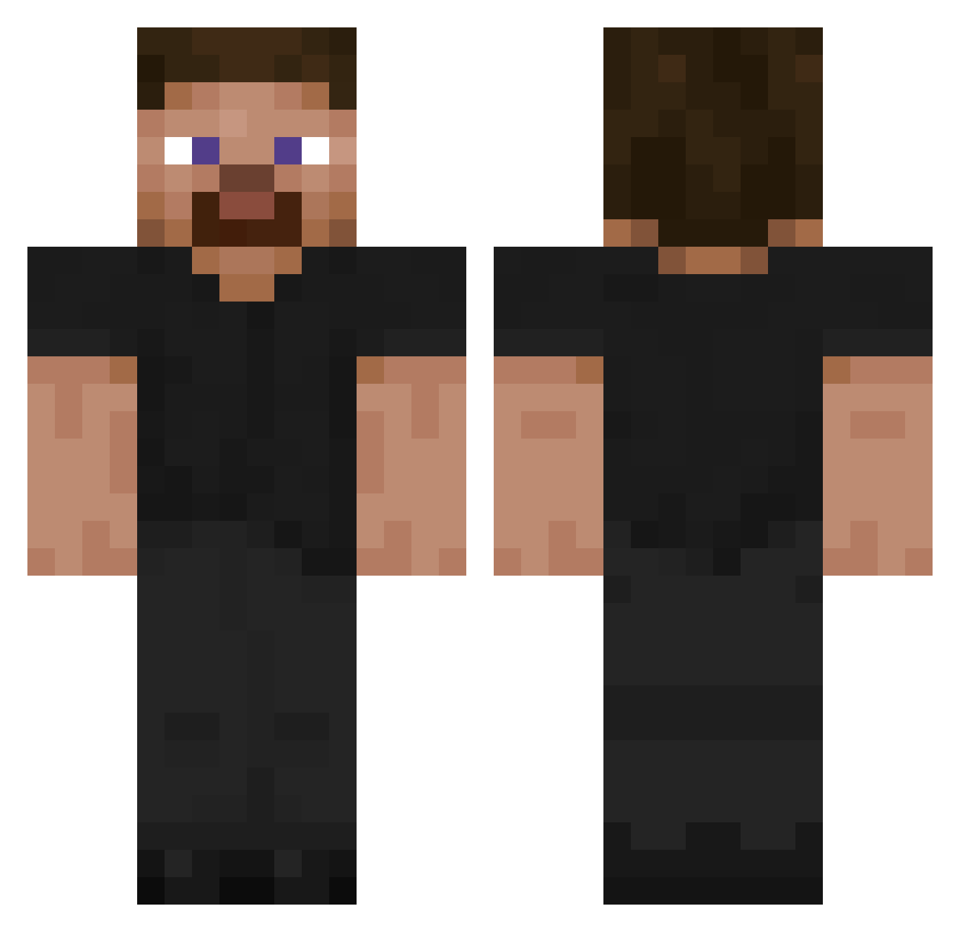 yelrowreivax Minecraft skin, front and back view