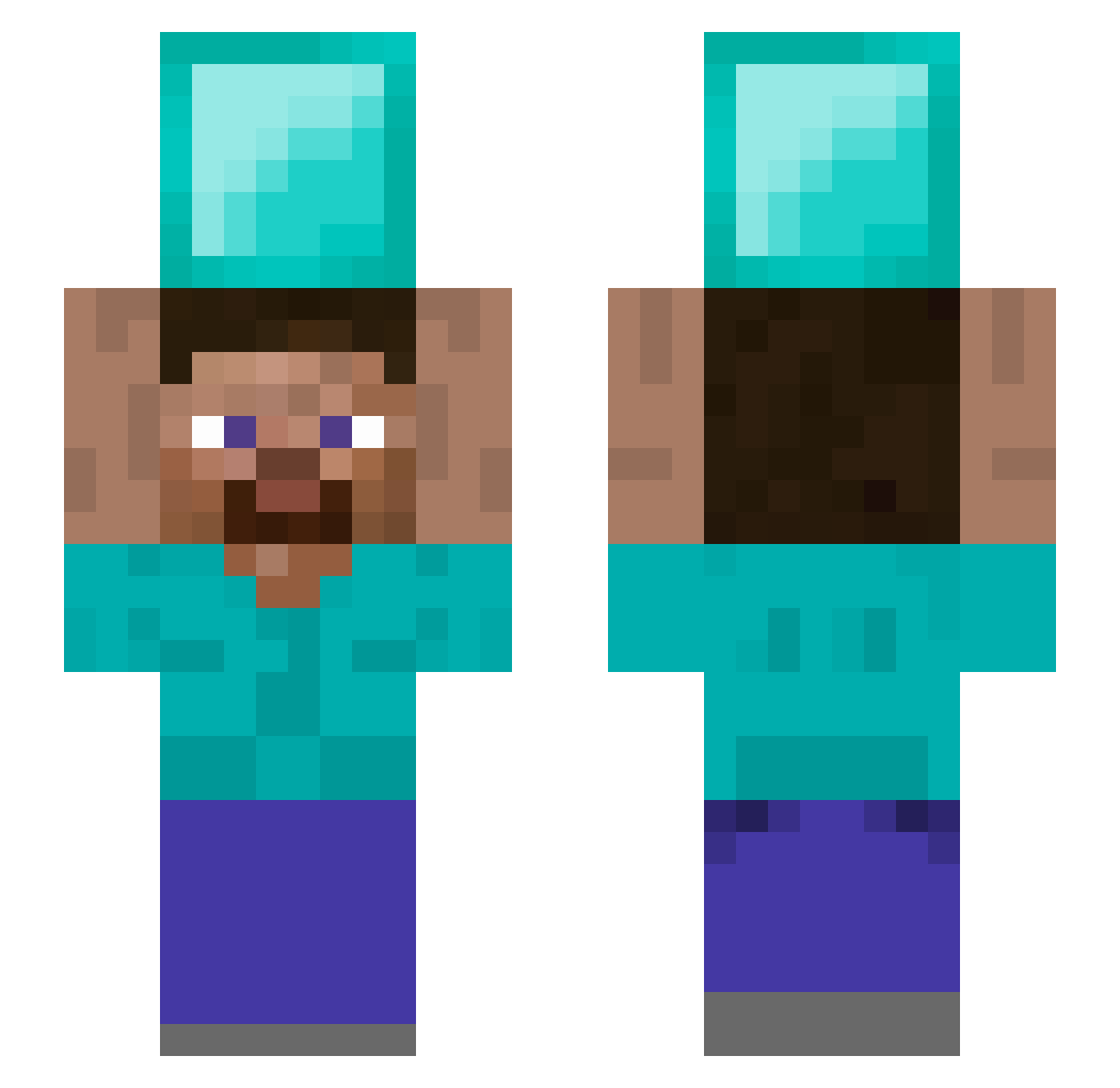 5UPERIOR Minecraft skin, front and back view