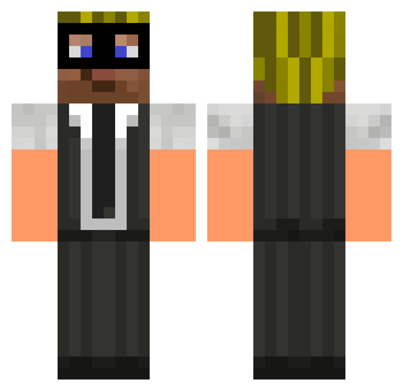 quass Minecraft skin, front and back view