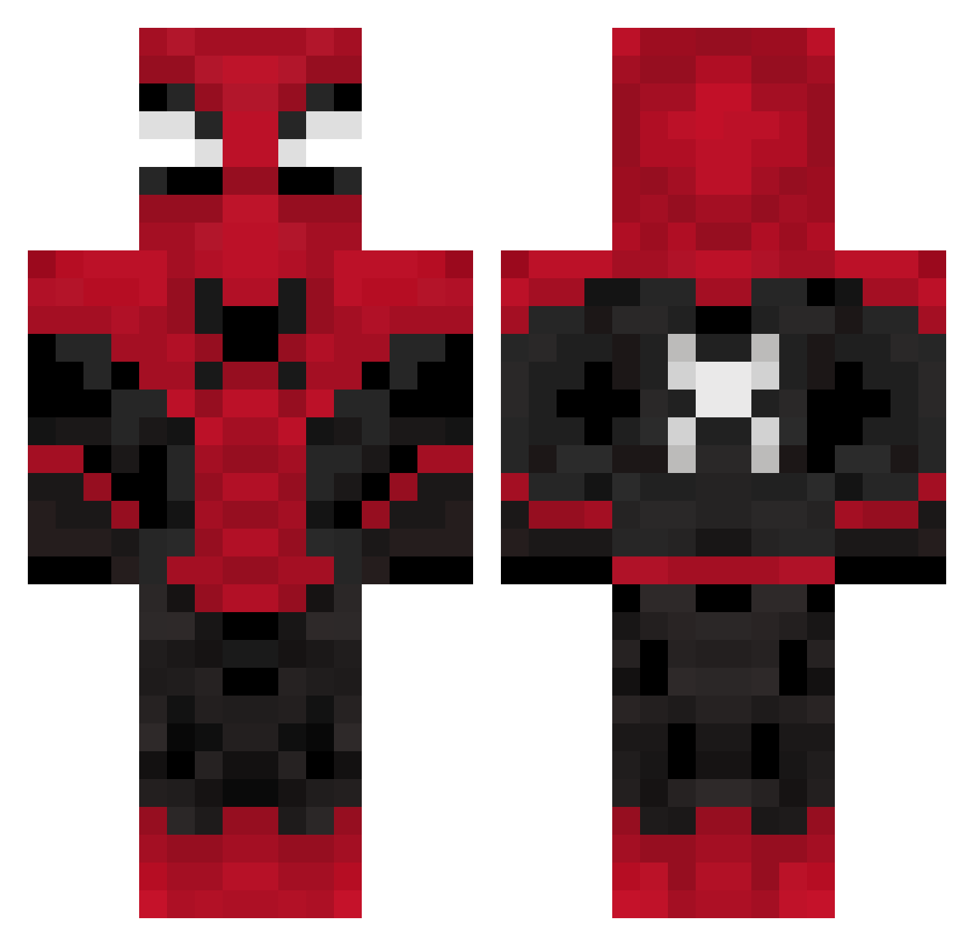 Aethoor Minecraft skin, front and back view