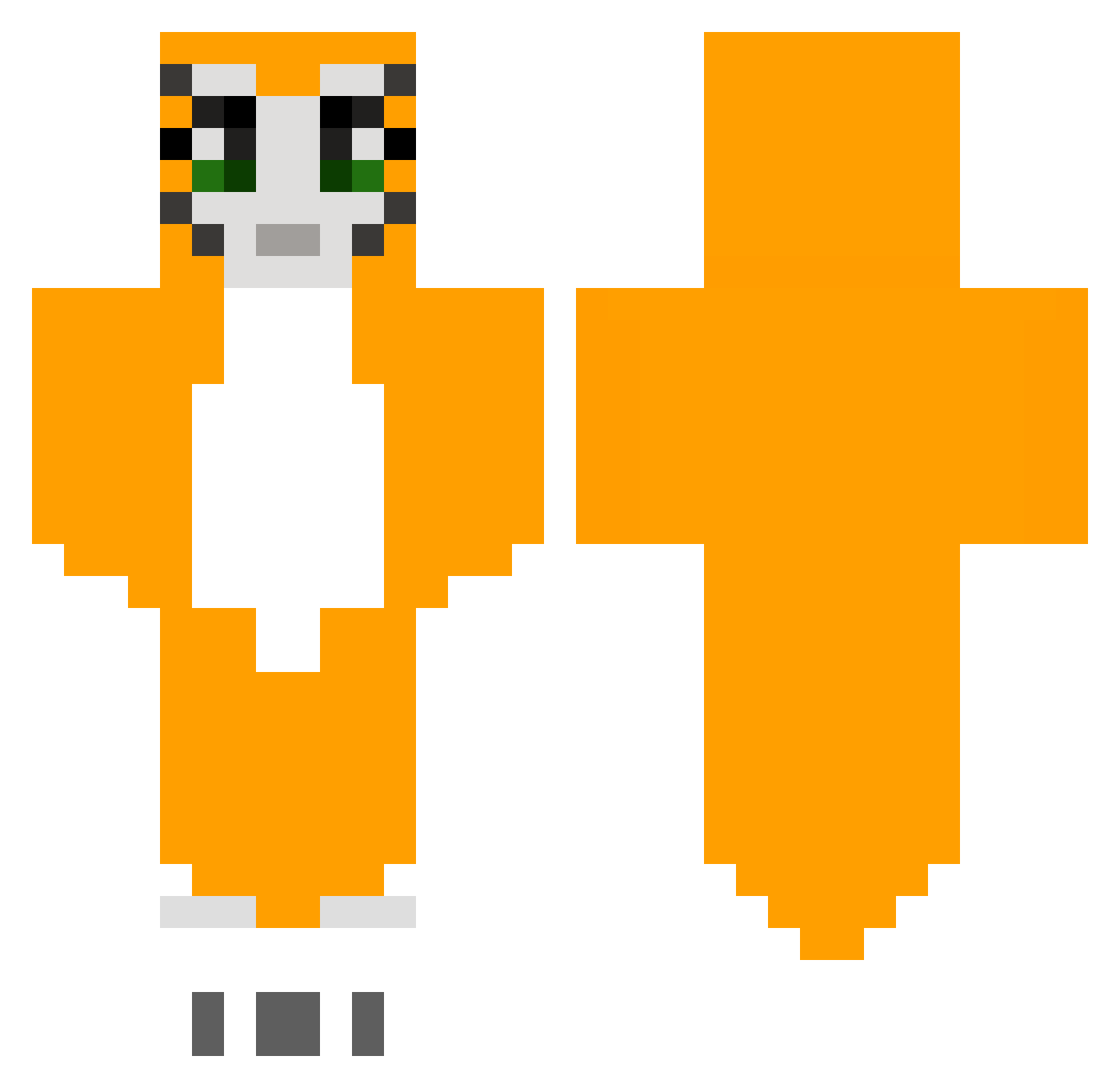 Staying Minecraft skin, front and back view